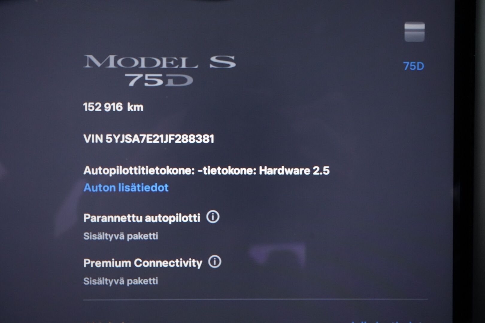 Tesla Model S 2018 75 D *Kamera / ACC / Panorama / Esilämmitys / 2x Renkaat *