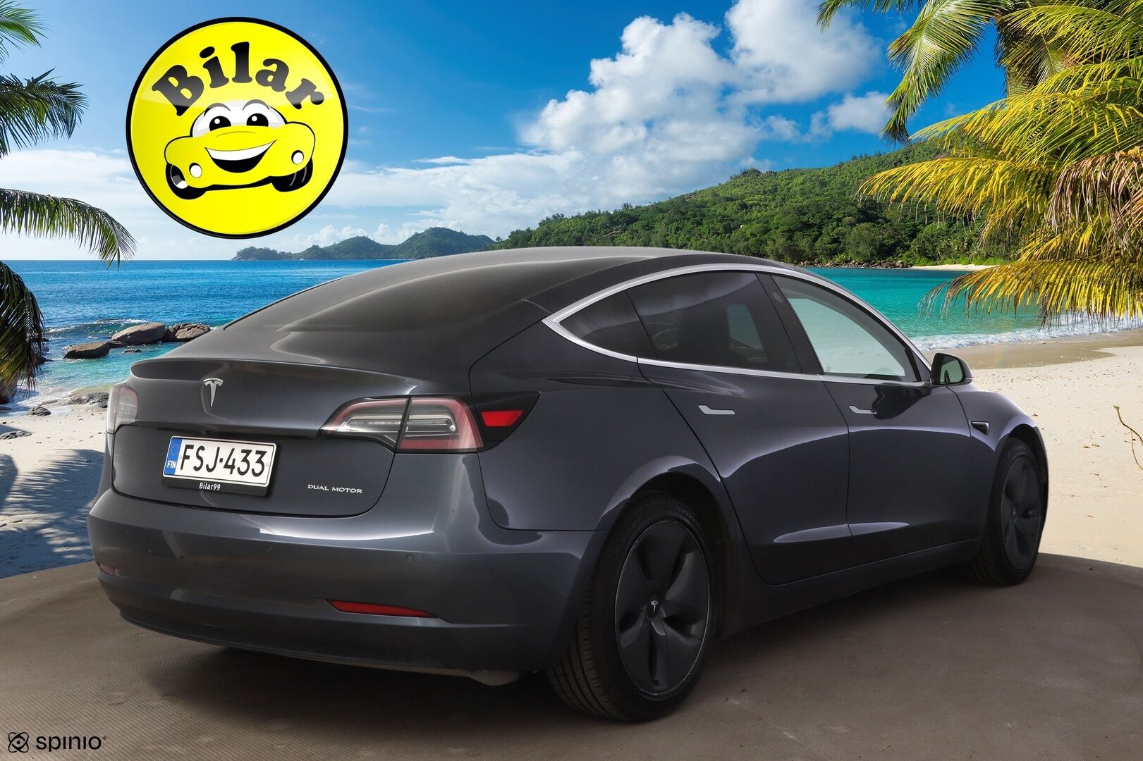 Tesla Model 3 2019 Long-Range Dual Motor AWD - | Kovat Varusteet! | FSD | ASS | Valkoinen Sisusta | Acceleration Boost | Premium Audio | 2x-Renkaat & Vanteet |