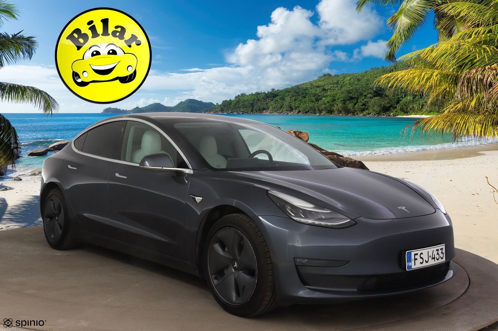 Tesla Model 3 2019 Long-Range Dual Motor AWD - | Kovat Varusteet! | FSD | ASS | Valkoinen Sisusta | Acceleration Boost | Premium Audio | 2x-Renkaat & Vanteet |