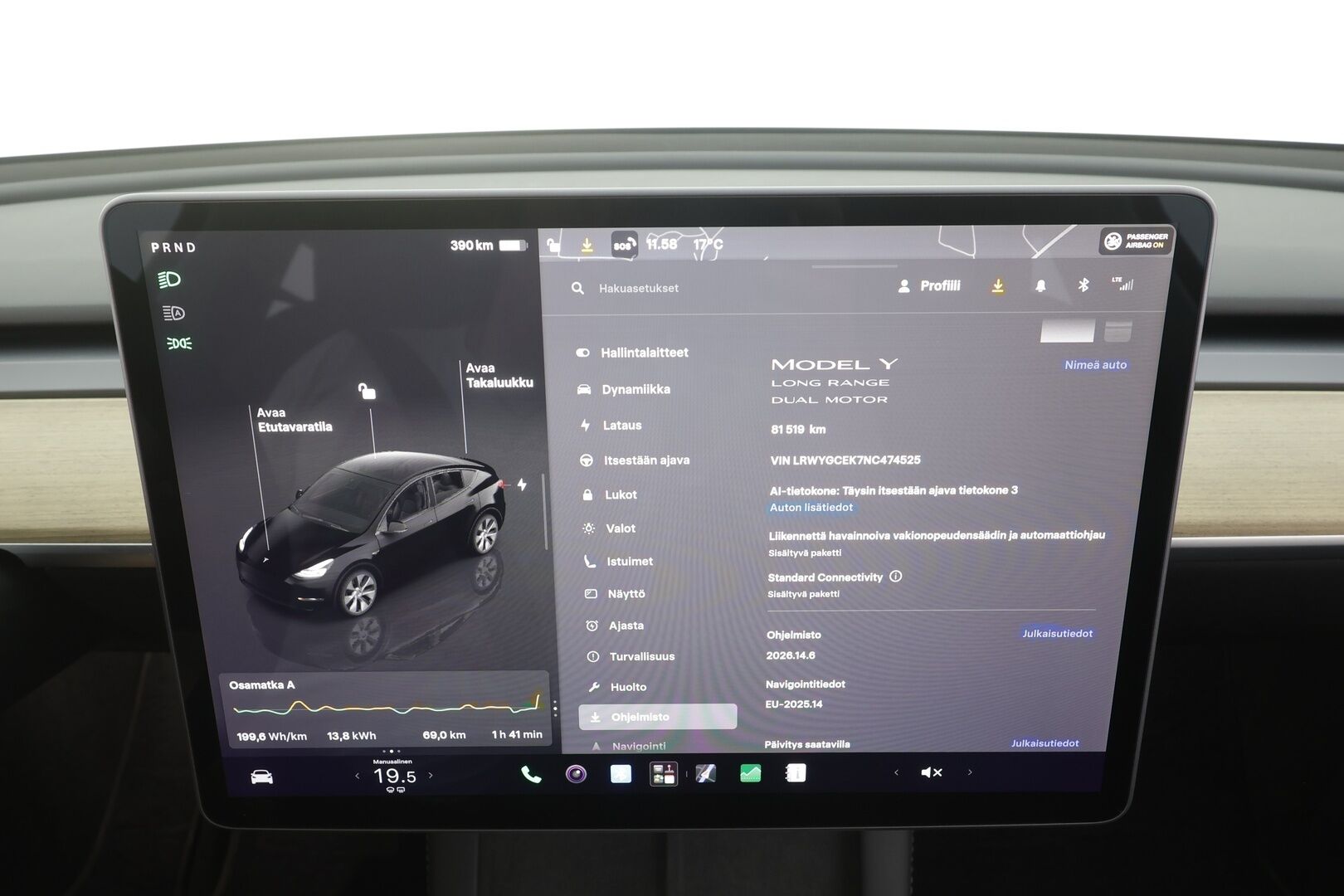 Tesla Model Y 2022 Long Range - | ACC | ILP | Koukku | Ryzen | Matrix | Lasikatto | Premium Audio | Nahat | Muistipenkki | P.kamera | 1-om suomiauto | 2x renkaat aluin |