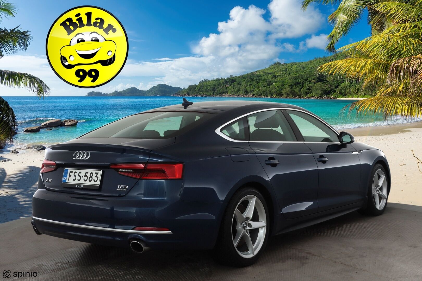 Audi A5 2017 Sportback Business Sport 2,0 TFSI 185 kW quattro S tronic * Vakkari / P.tutkat / Matrix LED / Koukku / Webasto * - Lasikattoluukku / Kahdet renkaat aluvanteilla - HULLUT JOULUT KORKOTARJOUS 2,49% 