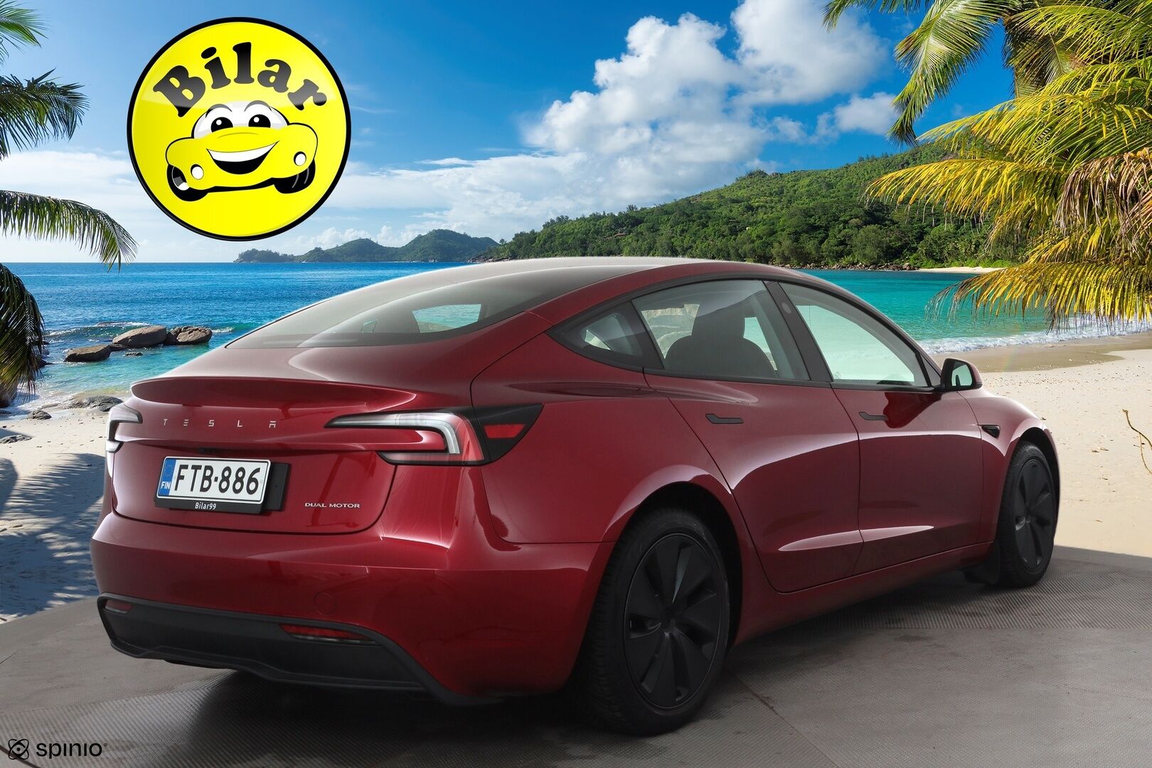 Tesla Model 3 2025 Long Range AWD - | Highland | ACC | ILP | Ultra Red | Ilm. sähkönahat | Matrix | Muistipenkki | Premium Audio | Ambient | Lasikatto | Takanäyttö | P.kamera | 