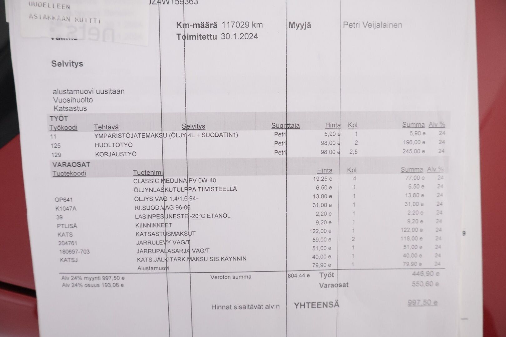 Volkswagen Bora 2004 4D BORA SEDAN 1.6 - * MYYDÄÄN HUUTOKAUPAT.COM * 