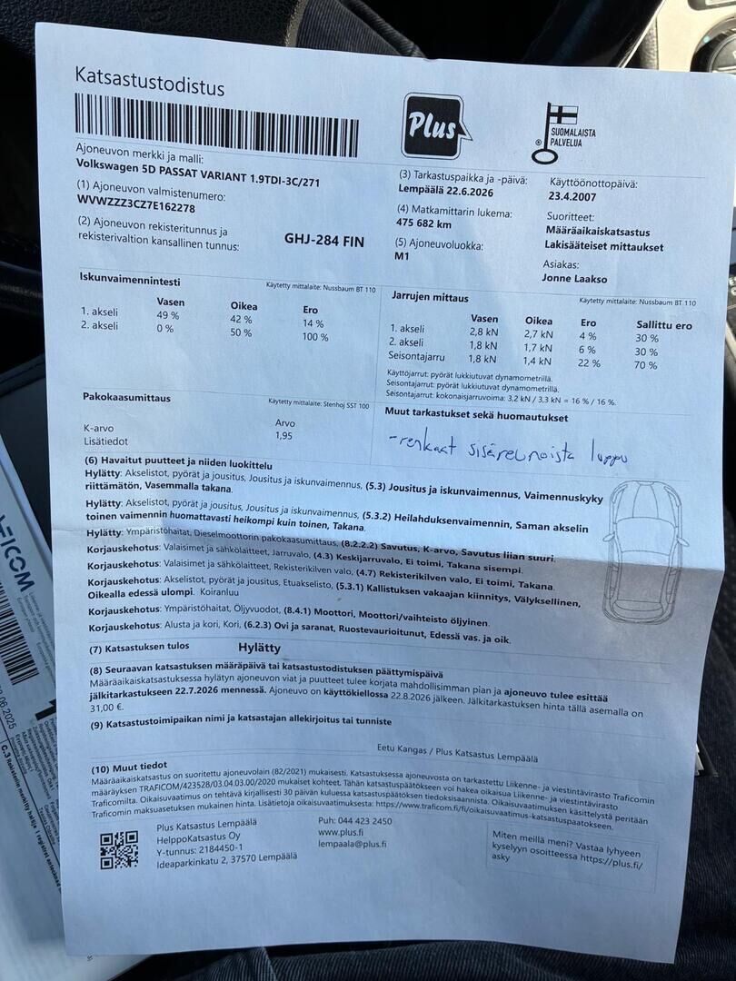 Volkswagen Passat Variant 2007 1.9TDI Passat Variant * - YritysOutlet - Myydään vain yrityksille * - Koukku | Osasähköpenkit | Fiksu huoltihistoria