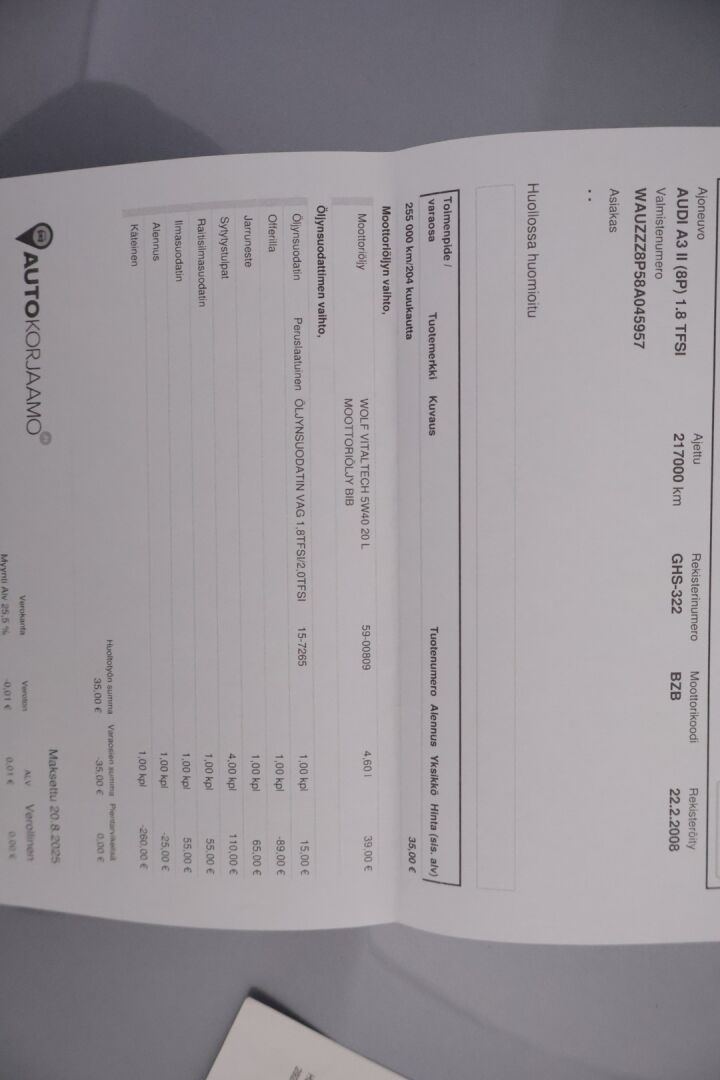 Audi A3 2008 Sportback Attraction Plus 1,8 TFSI 118 kW**YritysOutlet - Myydään vain yrityksille** - *YritysOutlet - Myydään vain yrityksille*