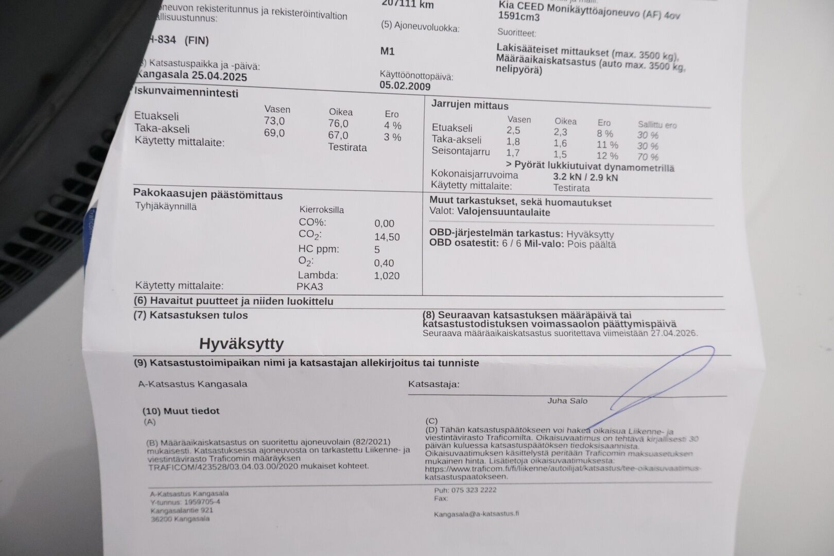 Kia cee'd 2009 1,6 EX SW - Jakoketju vaihdettu / 2x Hyvät nokian renkaat / Huoltokirja / Huutokaupat.com! 
