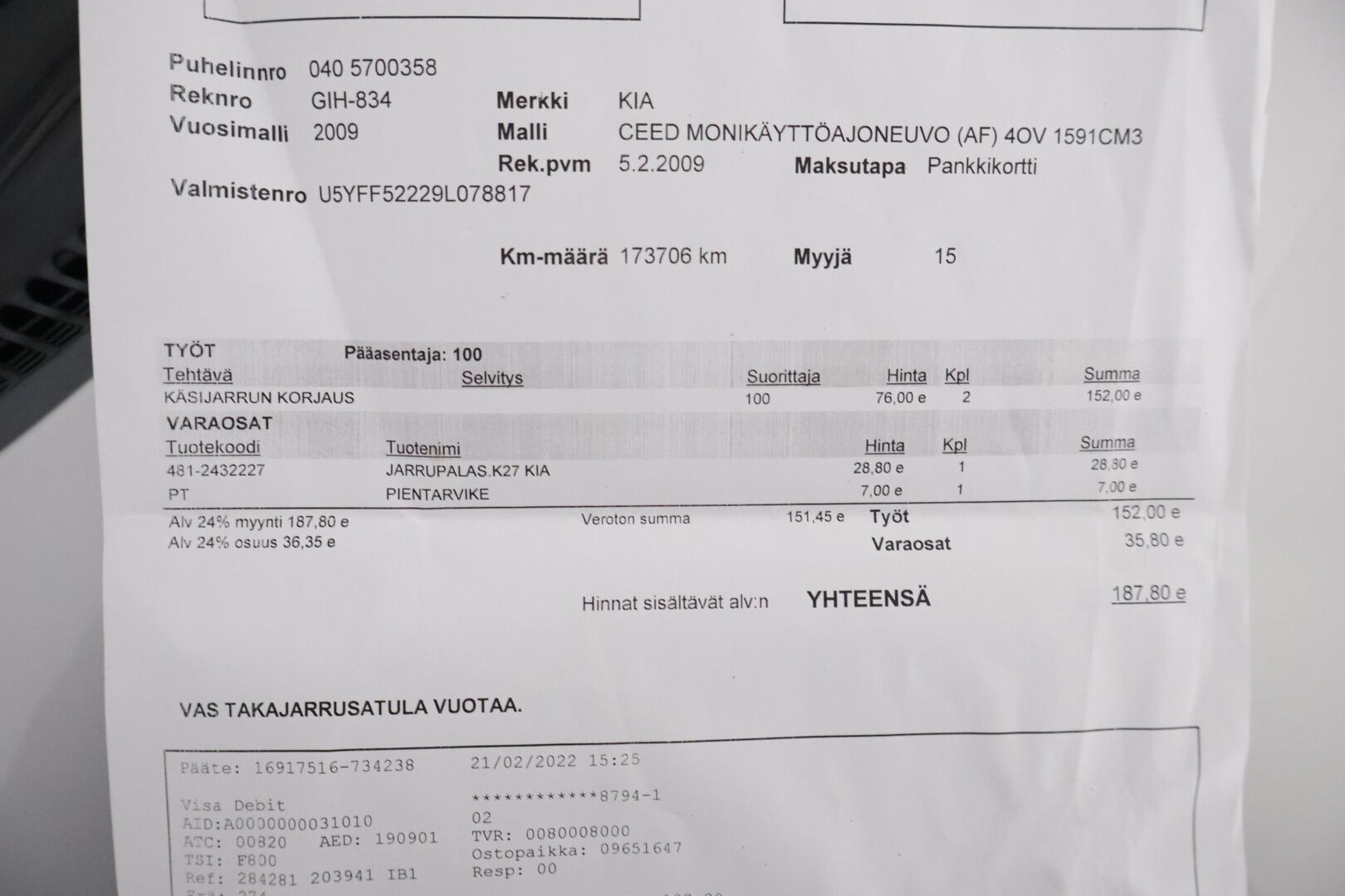 Kia cee'd 2009 1,6 EX SW - Jakoketju vaihdettu / 2x Hyvät nokian renkaat / Huoltokirja / Huutokaupat.com! 