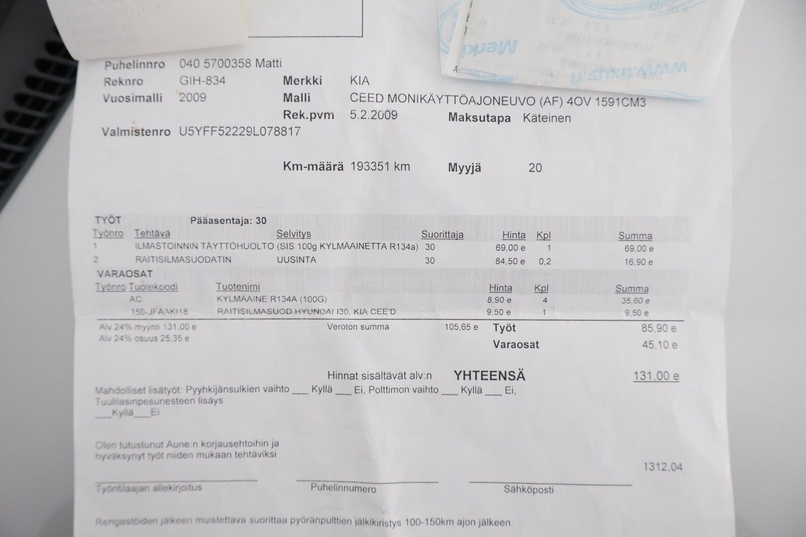 Kia cee'd 2009 1,6 EX SW - Jakoketju vaihdettu / 2x Hyvät nokian renkaat / Huoltokirja / Huutokaupat.com! 