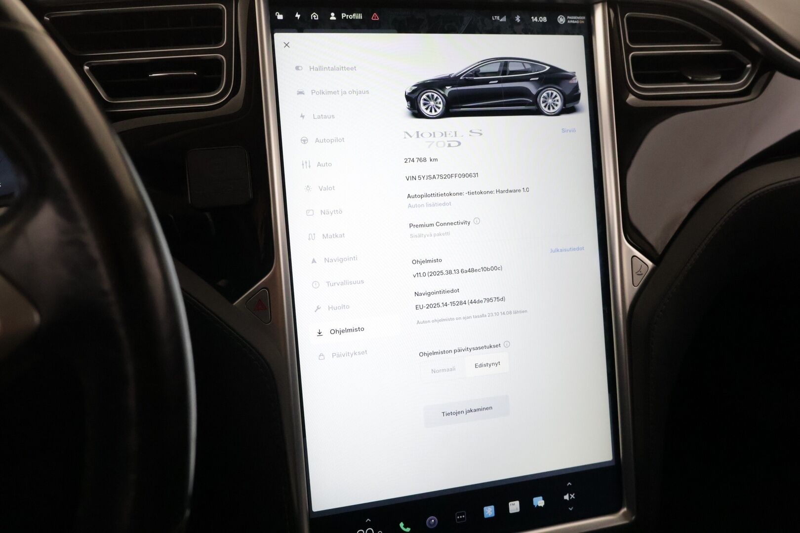Tesla Model S 2015 70 D - Myydään Huutokaupat.com.ssa! | ACC | 2x renkaat | 84,3% SoH | Navi! | High Perfomance Audio! | Kamera | 2x Avain | - KORKO VAIN 3,99 %