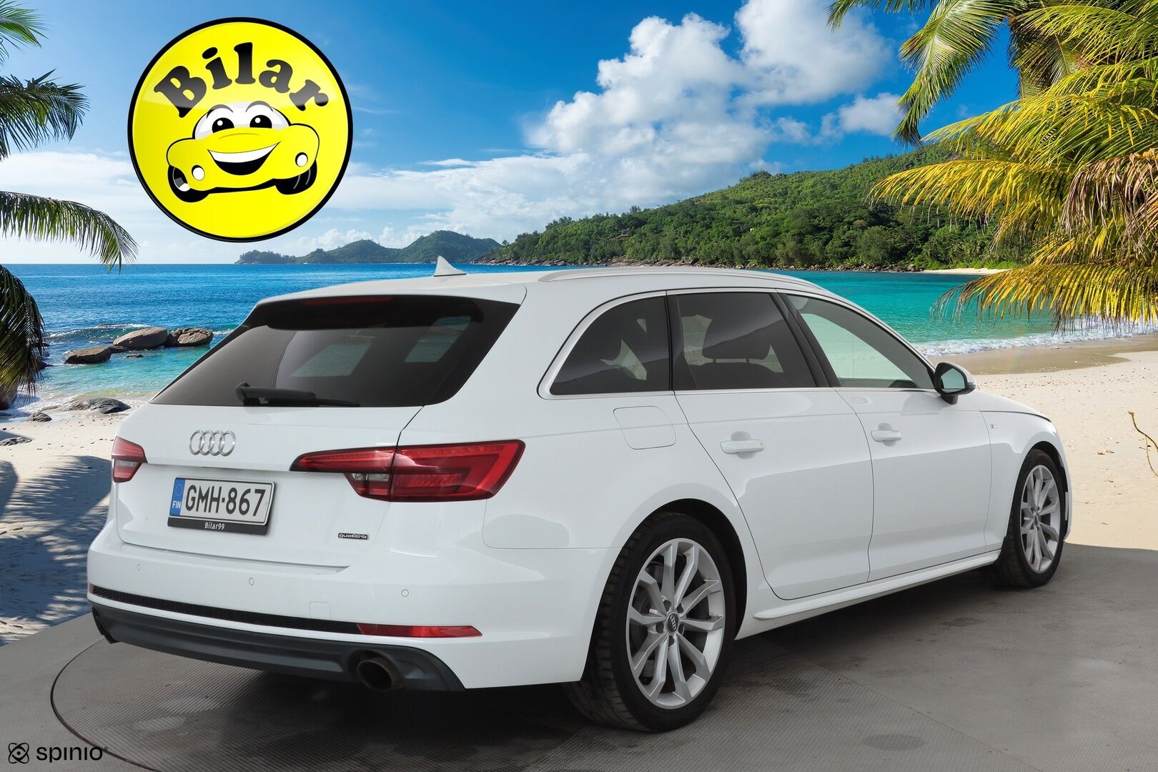 Audi A4 2017 Avant Land of quattro 2,0 TFSI 185 kW quattro S tronic - | Webasto | Koukku | Matrix | P.Tutkat | Vakkari | Bluetooth | Sporttipenkit | Digimittaristo | Navi | Suomi-auto | Kahdet renkaat aluvanteilla |