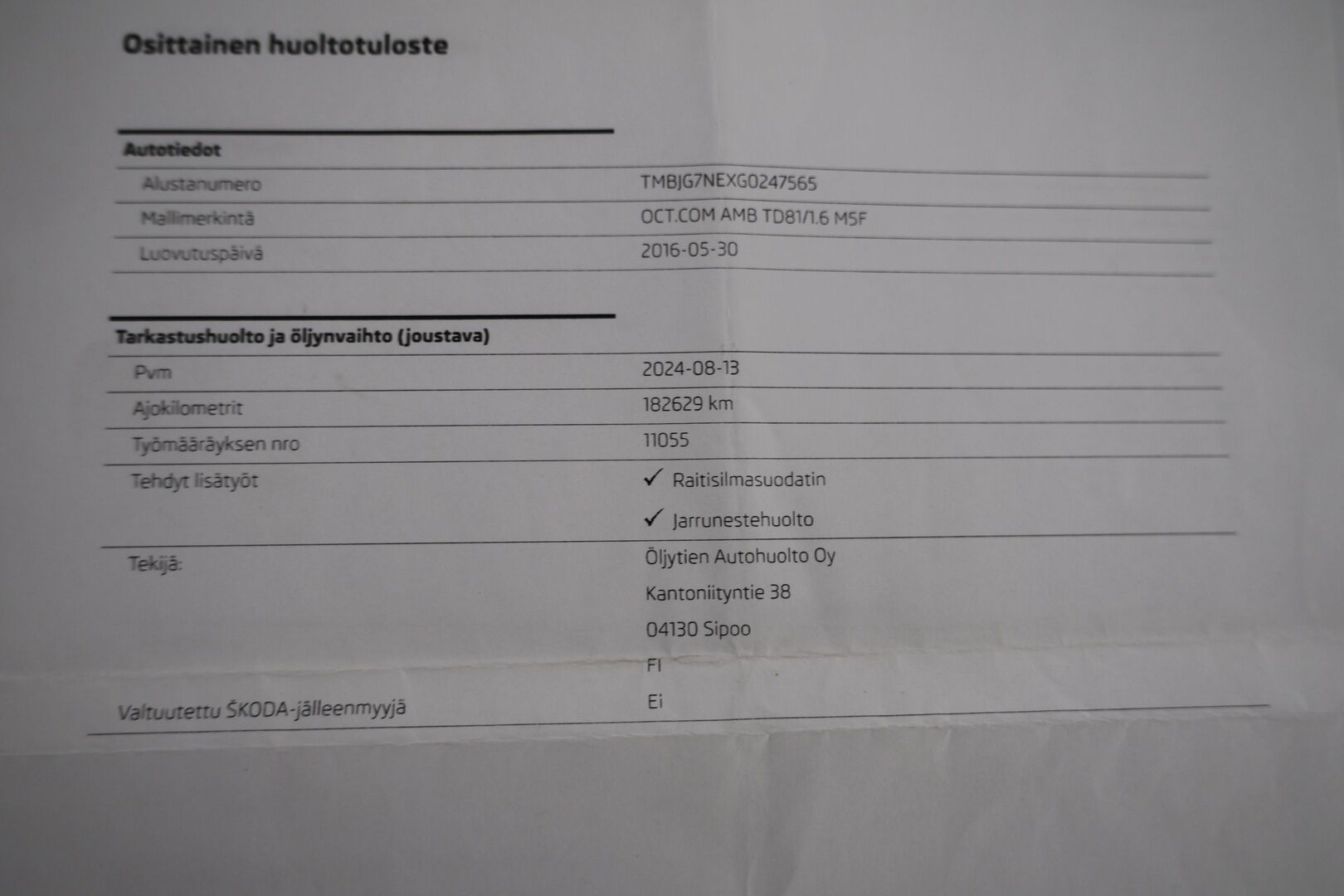 Skoda Octavia 2016 Combi 1,6 TDI Ambition - | Myynnissä Huutokaupat.com | Navi |  Vakkari | Bluetooth | 2x Renkaat |