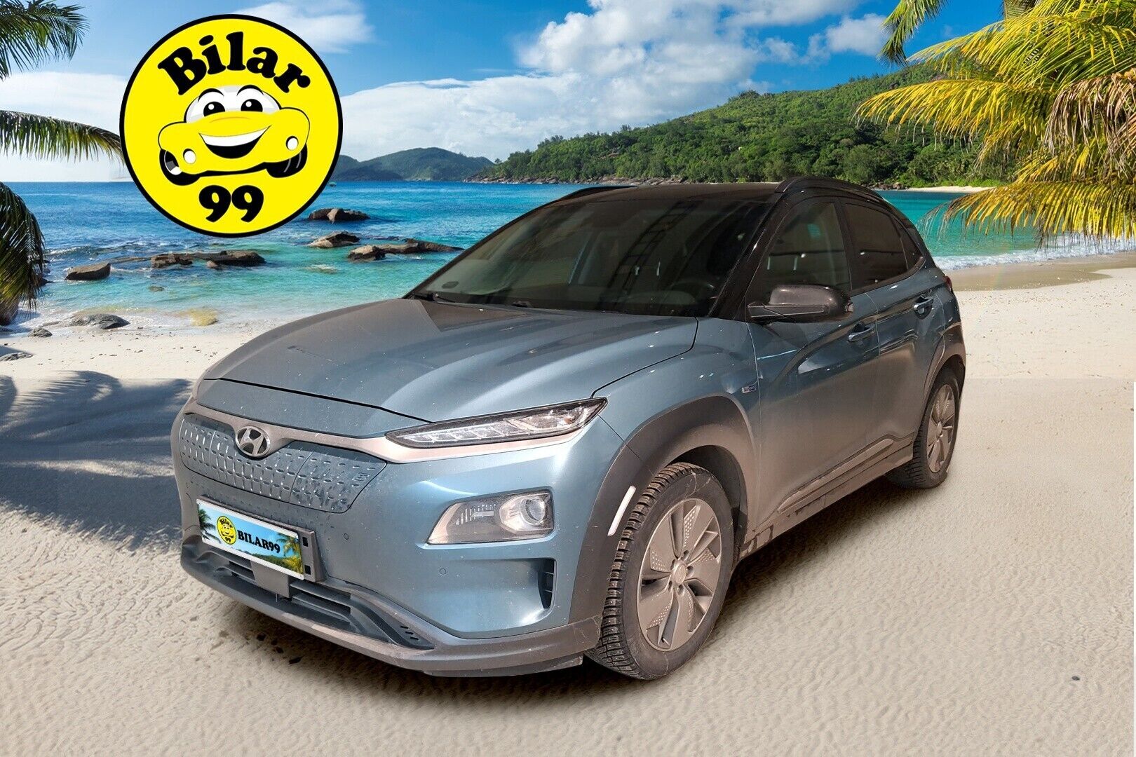 Hyundai KONA 2019 electric 64 kWh 204 hv Style *HUD / * P-kamera / Navi / Tutkat* - Isompi akku / Kahdet hyvät renkaat alumiinivanteilla