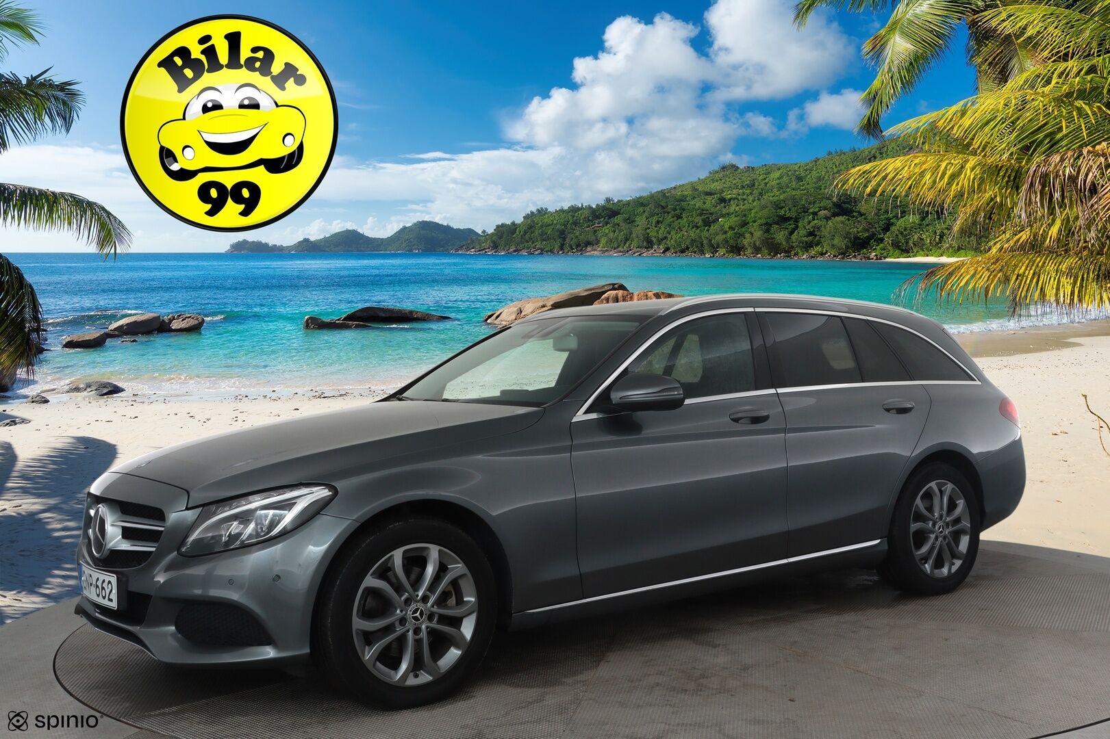 Mercedes-Benz C 2017 220d T 4MATIC 9G-Tronic *Distronic+ / Burmester / ILS-LED / P.tutkat / Navi / Puolinahat* - Kahdet renkaat aluvanteilla