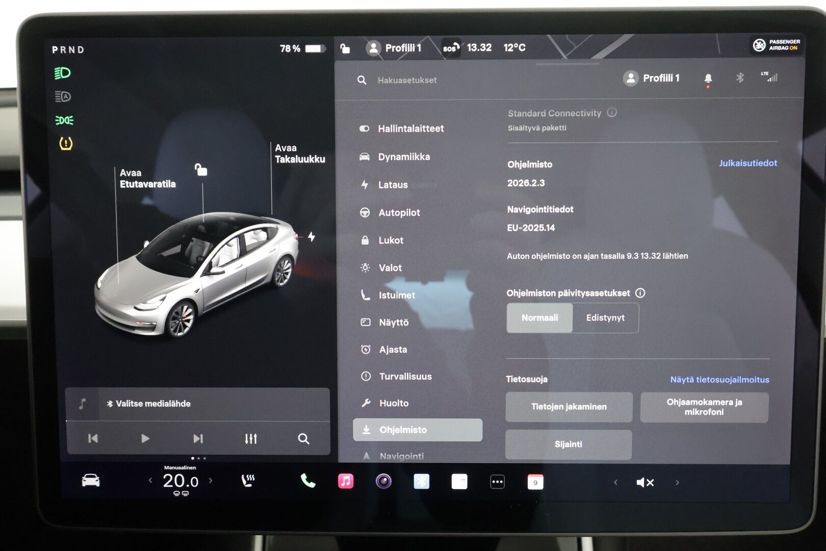 Tesla Model 3 2020 Performance AWD * EAP / Lasikatto / LED / ACC / P.kamera / Muistipenkki / Premium Audio * - Akku kuntotarkastettu / 2x Latauskaapelit