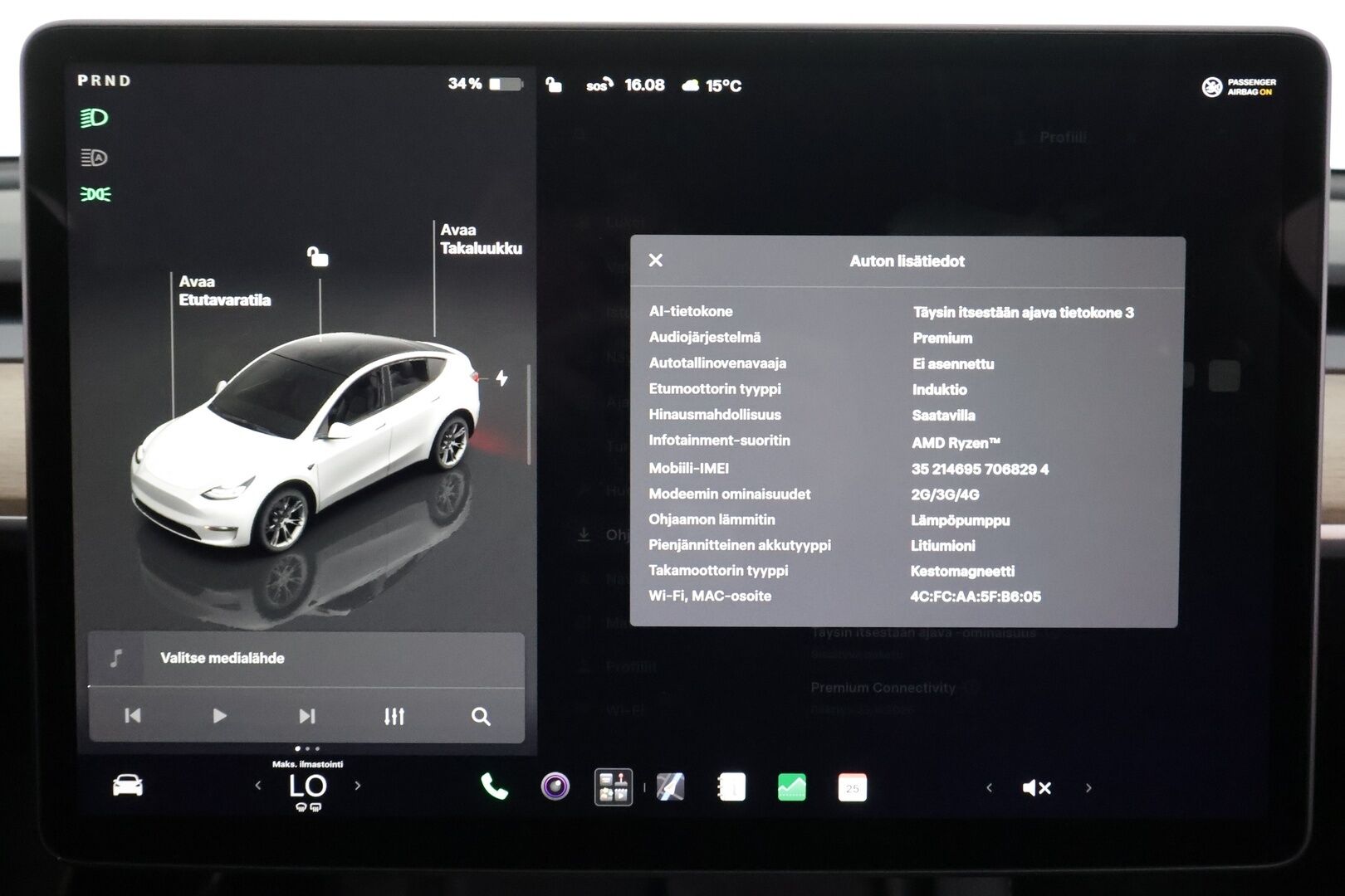 Tesla Model Y 2022 Long Range - | Koukku | ILP | Lasikatto | ACC | Matrix-LED | P.Kamera | Muistipenkki | Premium Audio | Navi | Kaistavahti | Keyless | 2x Latauskaapelit | Suomi-auto |