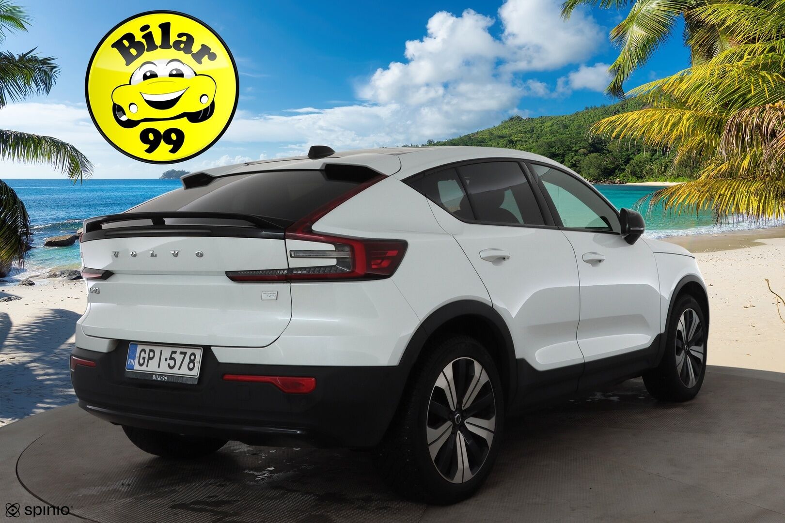 Volvo C40 2023 Recharge Twin Ultimate aut * ILP / Lasikatto / ACC / LED / 360 / Sportpenkki Muistilla / Navi * - H&K / Suomi-auto / Kahdet renkaat aluvanteilla / 2x Latauskaapelit / Merkkihuollot