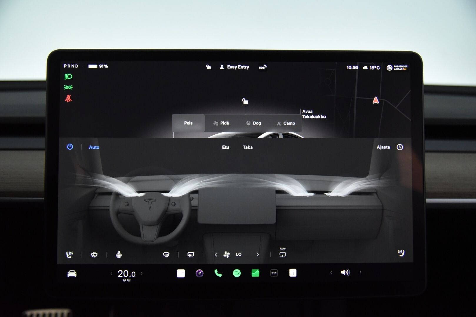 Tesla Model 3 2023 RWD / *Lasikatto / Lämpöpumppu / Adapt.Vakkari / Matrix-LED / P.kamera / Navi / Premium audio / AMD Ryzen - 2x vanteet & renkaat