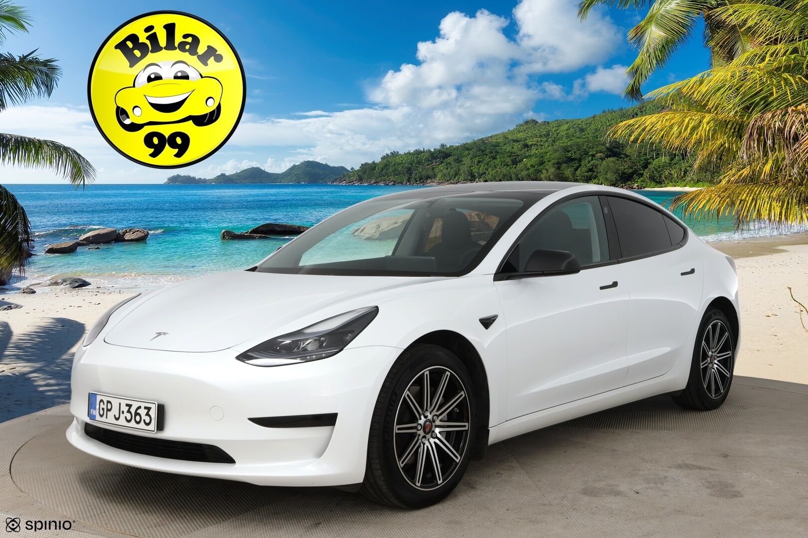 Tesla Model 3 2023 RWD / *Lasikatto / Lämpöpumppu / Adapt.Vakkari / Matrix-LED / P.kamera / Navi / Premium audio / AMD Ryzen - 2x vanteet & renkaat