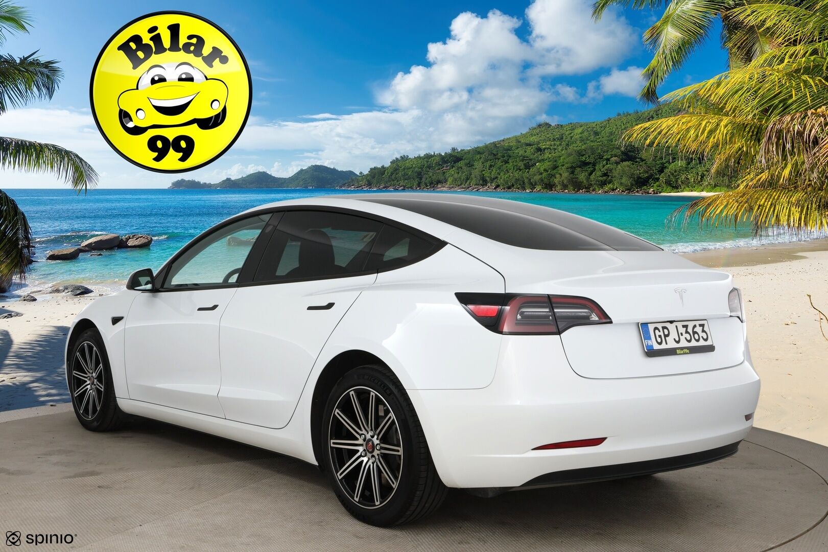 Tesla Model 3 2023 RWD / *Lasikatto / Lämpöpumppu / Adapt.Vakkari / Matrix-LED / P.kamera / Navi / Premium audio / AMD Ryzen - 2x vanteet & renkaat