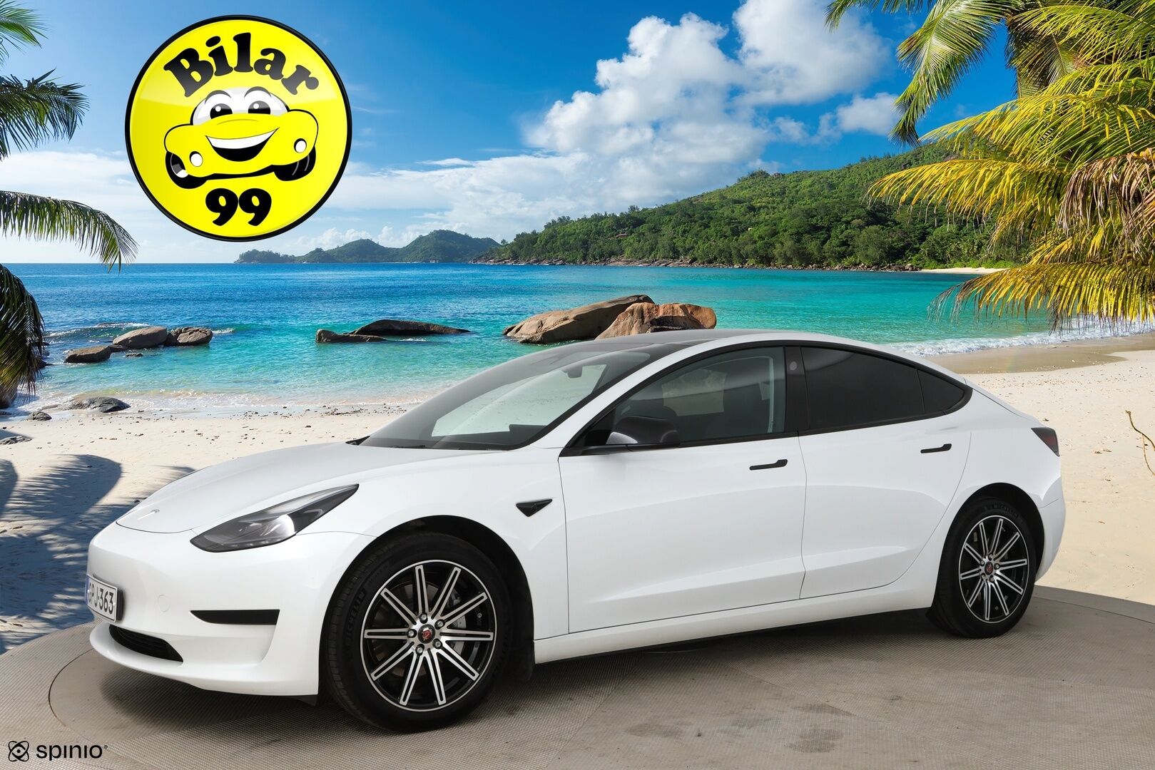 Tesla Model 3 2023 RWD / *Lasikatto / Lämpöpumppu / Adapt.Vakkari / Matrix-LED / P.kamera / Navi / Premium audio / AMD Ryzen - 2x vanteet & renkaat