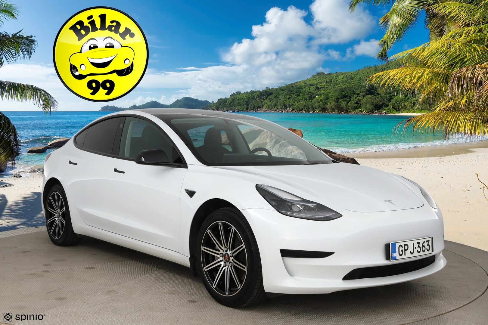 Tesla Model 3 2023 RWD / *Lasikatto / Lämpöpumppu / Adapt.Vakkari / Matrix-LED / P.kamera / Navi / Premium audio / AMD Ryzen - 2x vanteet & renkaat