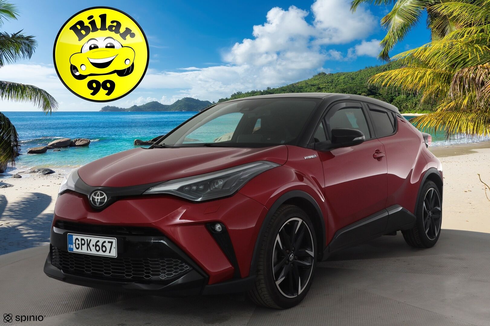 Toyota C-HR 2021 2,0 Hybrid GR Sport * ACC / P.kamera / LED / Navi / JBL / Sähköpenkki / KeylessGo / Sporttipenkit * - Kahdet renkaat aluvanteilla / Juuri huollettu!