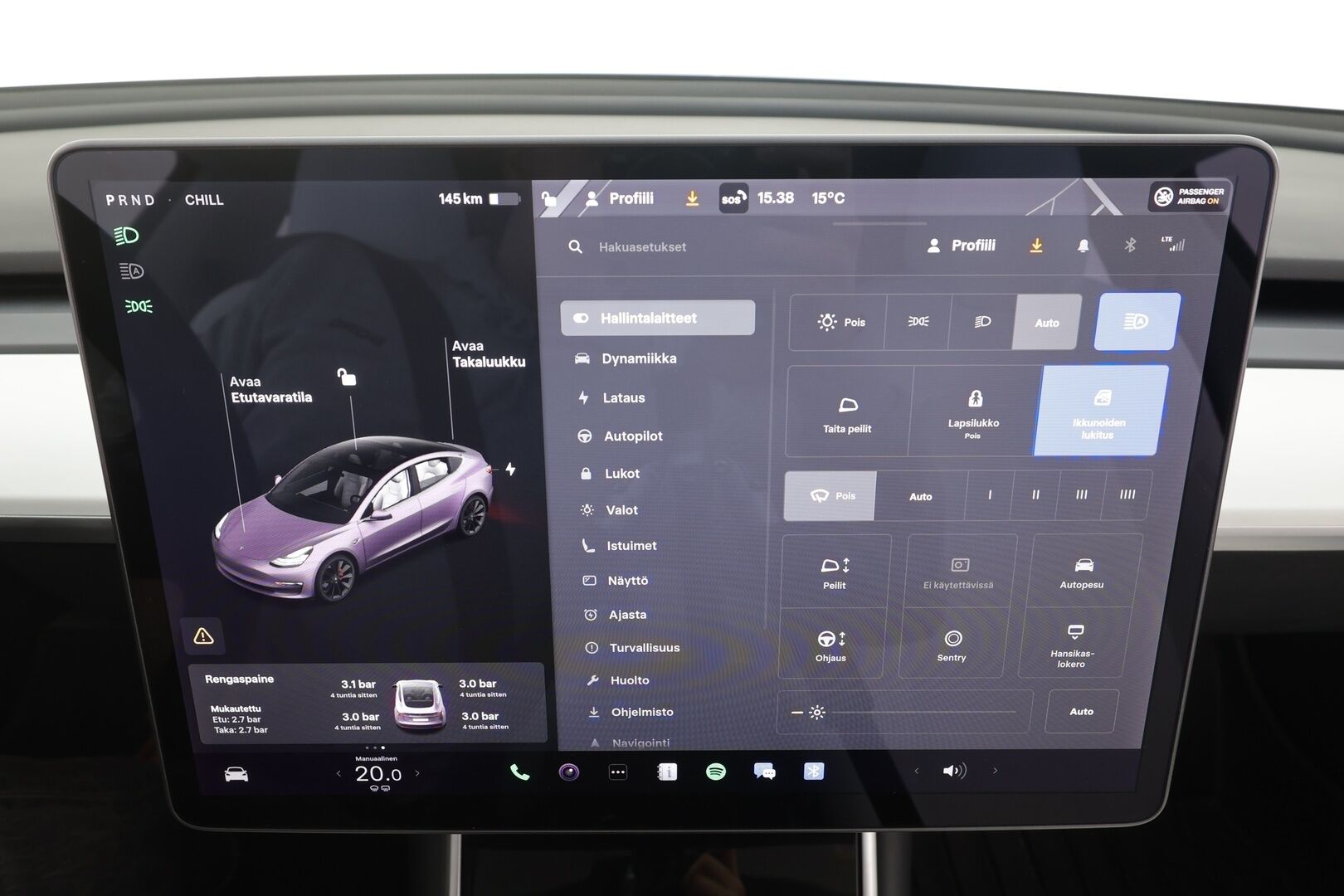 Tesla Model 3 2019 Performance Dual Motor AWD - | FSD | ACC | Valkoiset nahat | Muistipenkki | Lasikatto | Premium audio | P.kamera | Akuston esilämmitys | LED | Track mode | 