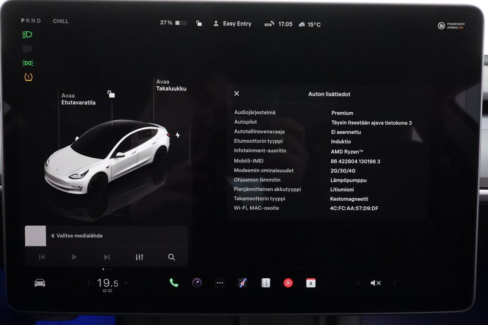 TESLA MODEL 3 2022 Performance Dual Motor * ILP / ACC / Matrix-LED / P.kamera / Muistipenkki / Premium Audio / Navi / Kaistavahti / Keyless * - Akku kuntotarkastettu 