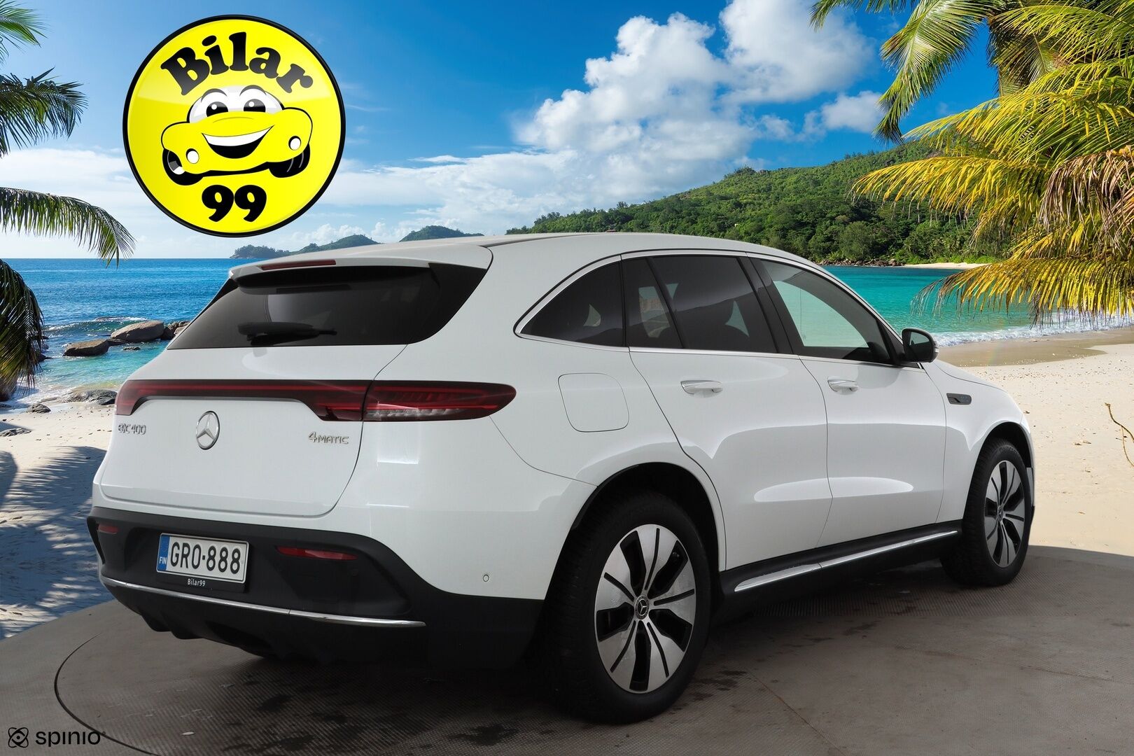 MERCEDES-BENZ EQC 2023 400 4Matic AMG * Distronic+ / 360° / Multibeam / HUD / Midline / Muistipenkit / Koukku / DTR+Q / KeylessGo / Puolinahat * - Kahdet renkaat aluvanteilla - HULLUT JOULUT KORKOTARJOUS 2,49% 