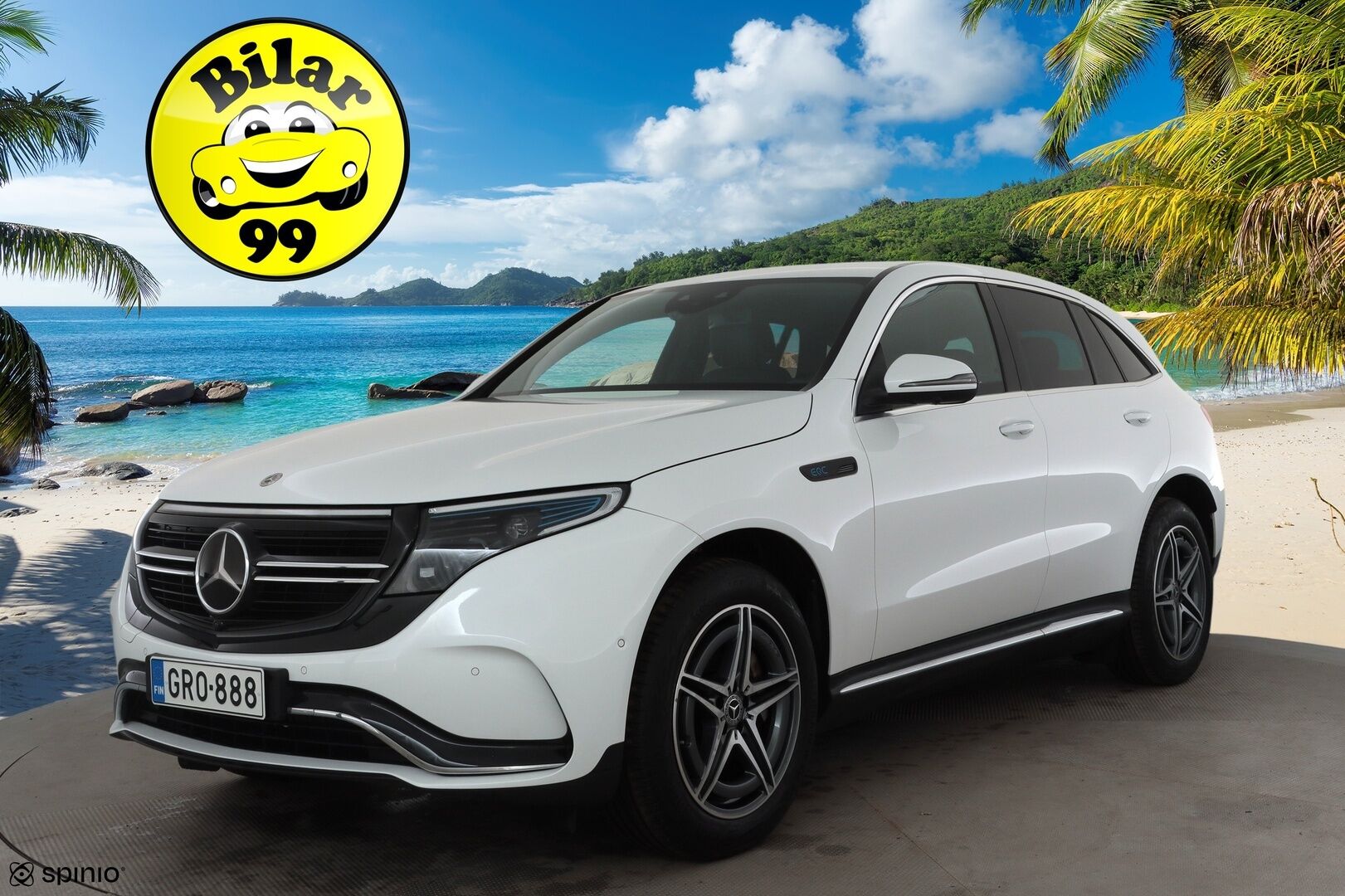 MERCEDES-BENZ EQC 2023 400 4Matic AMG * Distronic+ / 360° / Multibeam / HUD / Midline / Muistipenkit / Koukku / DTR+Q / KeylessGo / Puolinahat * - Kahdet renkaat aluvanteilla - HULLUT JOULUT KORKOTARJOUS 2,49% 