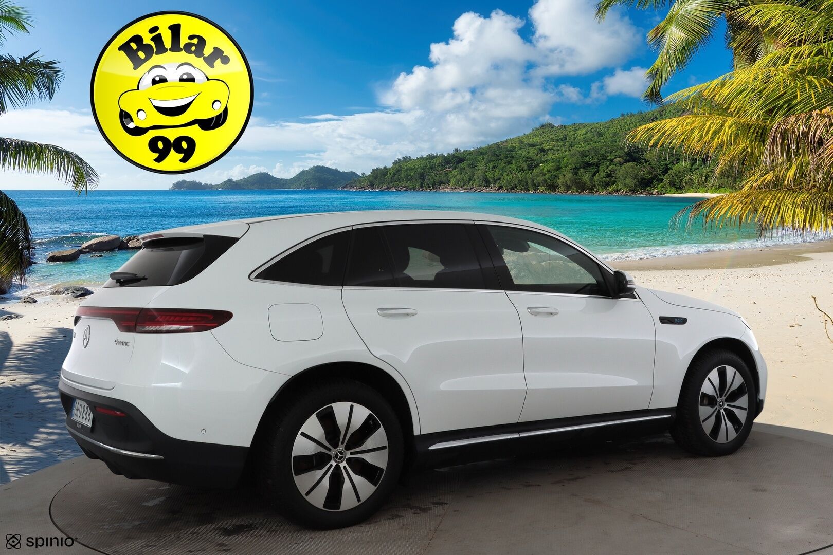 MERCEDES-BENZ EQC 2023 400 4Matic AMG * Distronic+ / 360° / Multibeam / HUD / Midline / Muistipenkit / Koukku / DTR+Q / KeylessGo / Puolinahat * - Kahdet renkaat aluvanteilla - HULLUT JOULUT KORKOTARJOUS 2,49% 