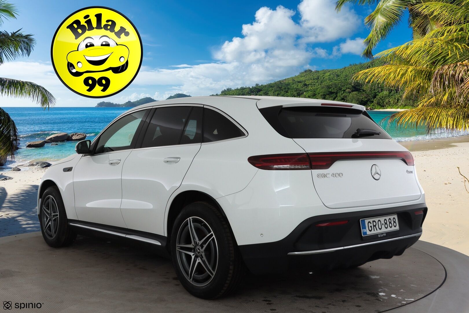 MERCEDES-BENZ EQC 2023 400 4Matic AMG * Distronic+ / 360° / Multibeam / HUD / Midline / Muistipenkit / Koukku / DTR+Q / KeylessGo / Puolinahat * - Kahdet renkaat aluvanteilla - HULLUT JOULUT KORKOTARJOUS 2,49% 