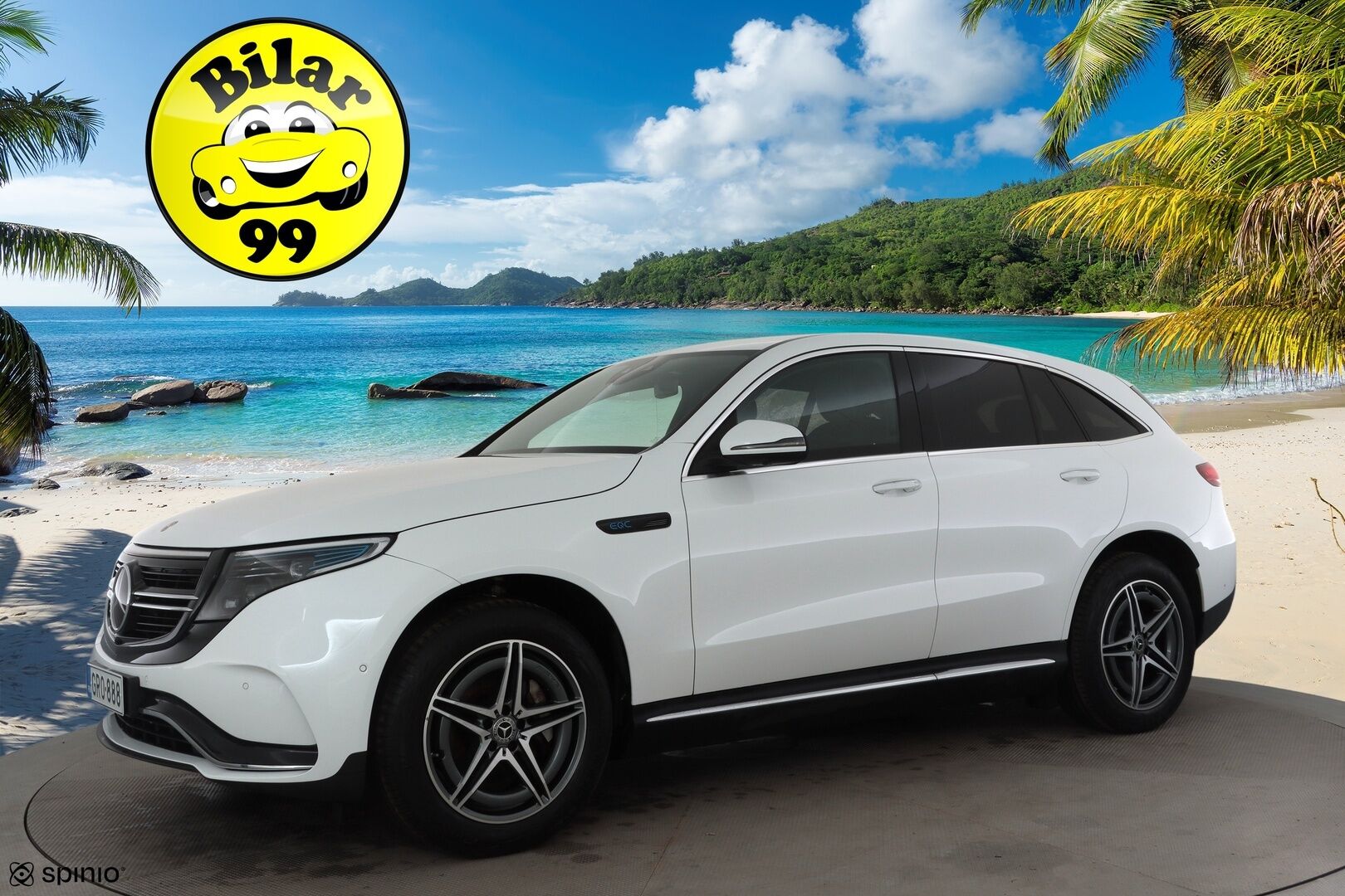 MERCEDES-BENZ EQC 2023 400 4Matic AMG * Distronic+ / 360° / Multibeam / HUD / Midline / Muistipenkit / Koukku / DTR+Q / KeylessGo / Puolinahat * - Kahdet renkaat aluvanteilla - HULLUT JOULUT KORKOTARJOUS 2,49% 