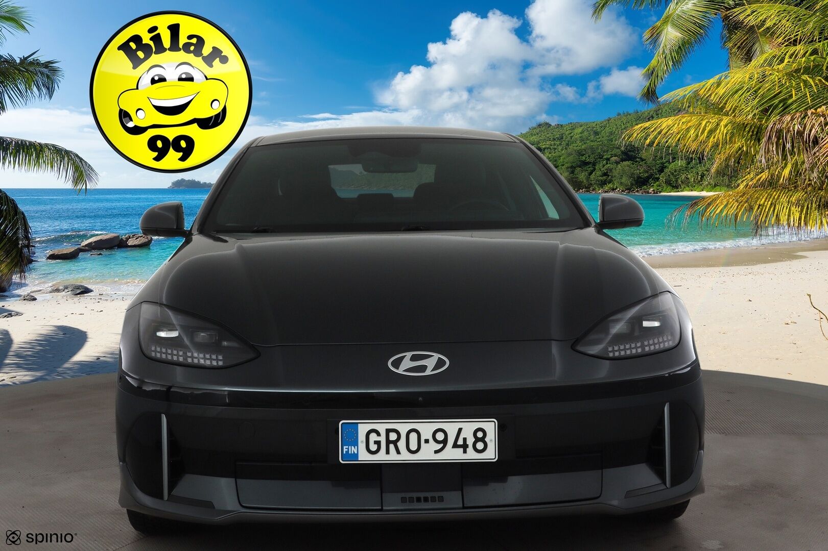 HYUNDAI IONIQ 6 2023 Uniq Elektro 4WD * SCC / ILP / HUD / Sähköpenkit / 360-Kamera / Nahkaverhoiu / Apple&Android * - Merkkihuollettu / Kahdet renkaat