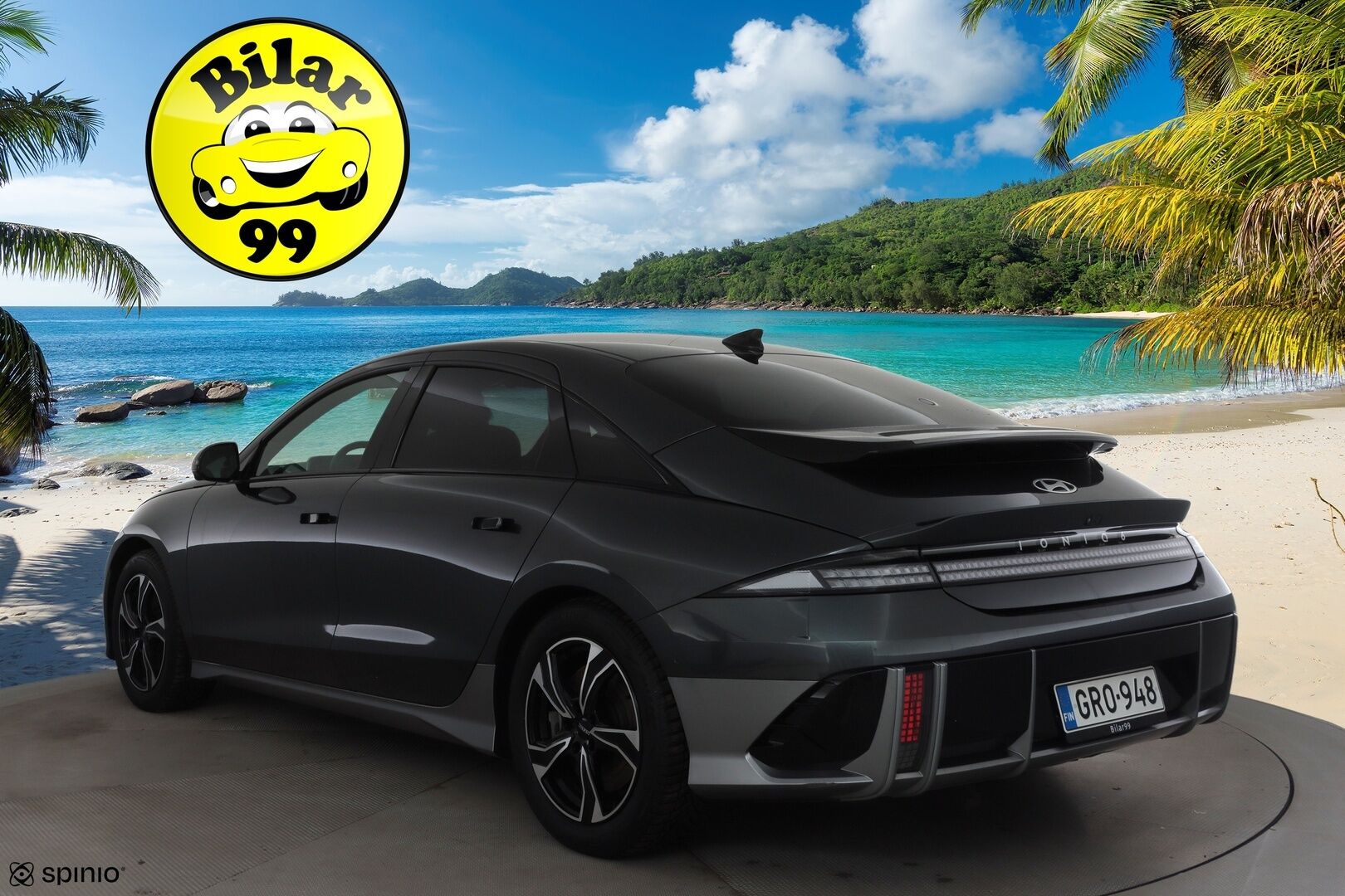 HYUNDAI IONIQ 6 2023 Uniq Elektro 4WD * SCC / ILP / HUD / Sähköpenkit / 360-Kamera / Nahkaverhoiu / Apple&Android * - Merkkihuollettu / Kahdet renkaat