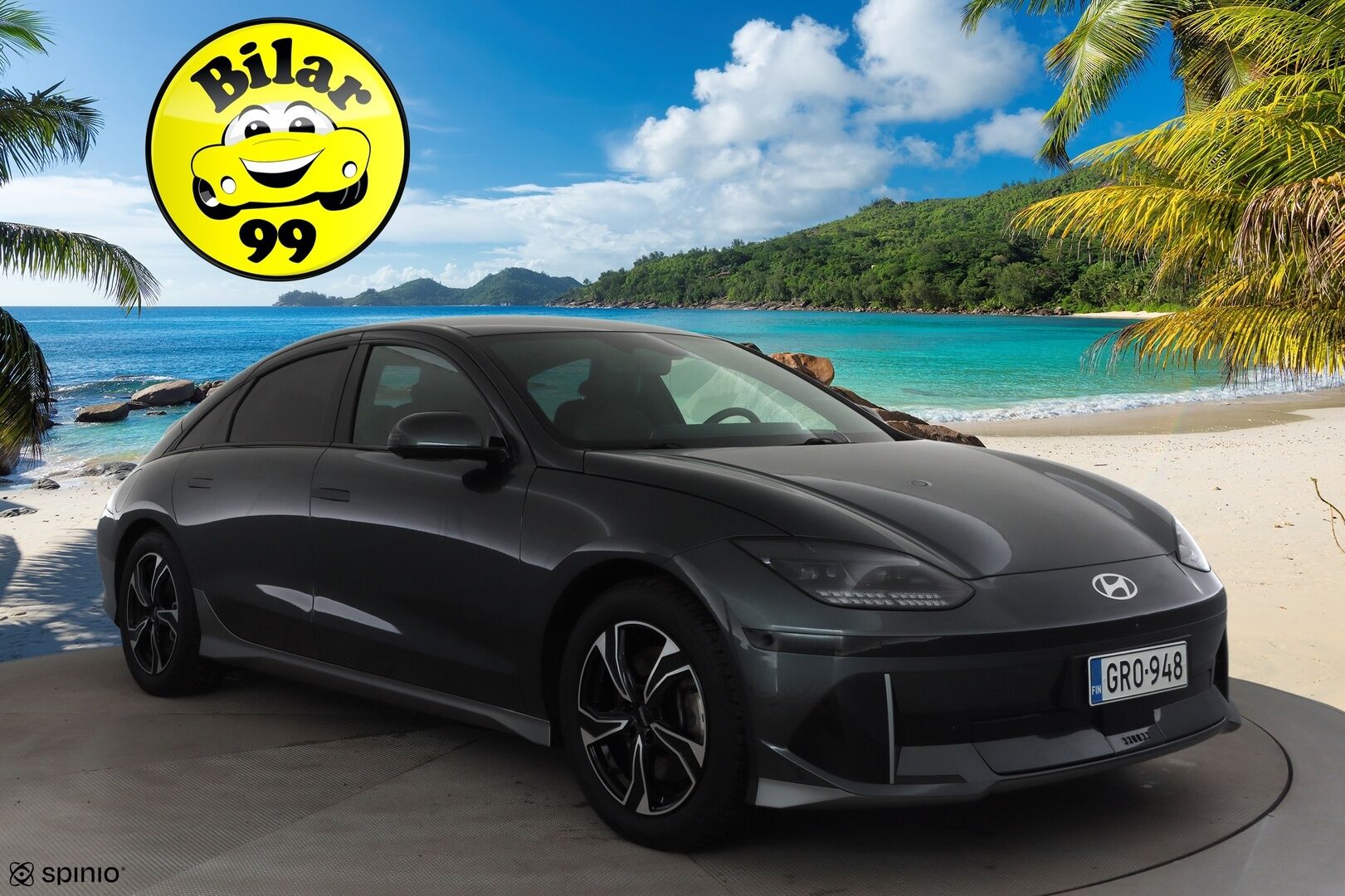 HYUNDAI IONIQ 6 2023 Uniq Elektro 4WD * SCC / ILP / HUD / Sähköpenkit / 360-Kamera / Nahkaverhoiu / Apple&Android * - Merkkihuollettu / Kahdet renkaat