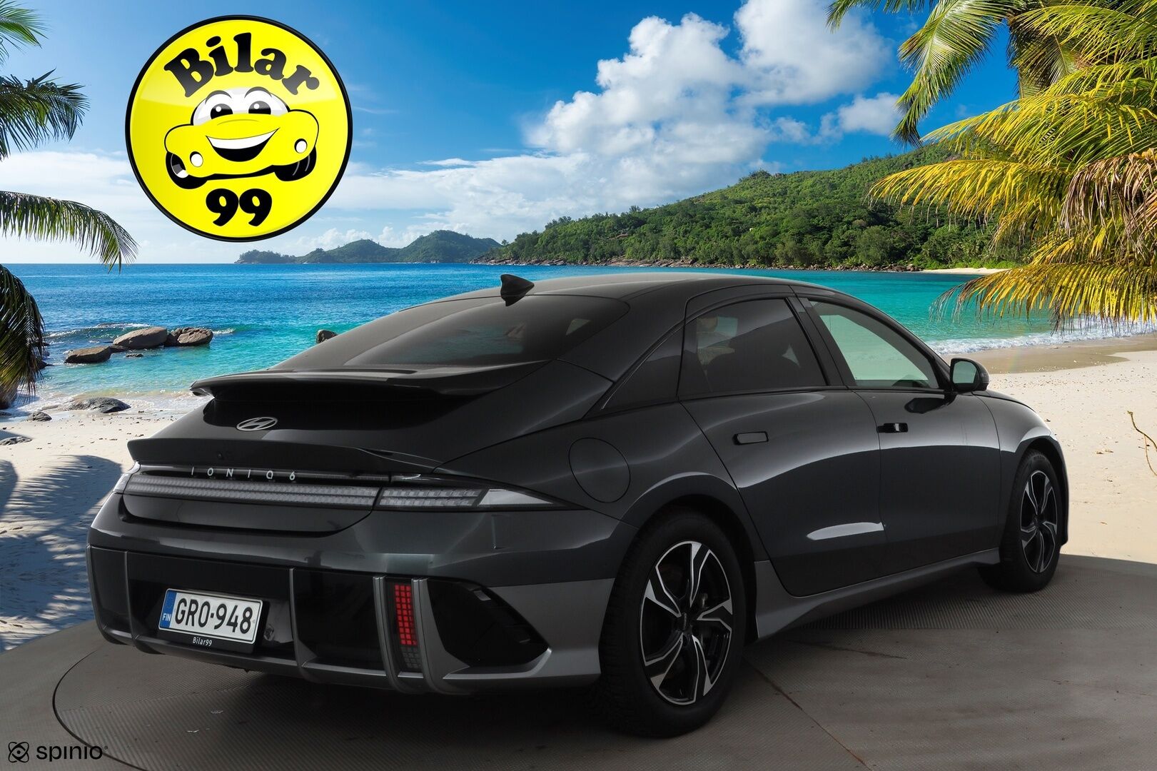 HYUNDAI IONIQ 6 2023 Uniq Elektro 4WD * SCC / ILP / HUD / Sähköpenkit / 360-Kamera / Nahkaverhoiu / Apple&Android * - Merkkihuollettu / Kahdet renkaat