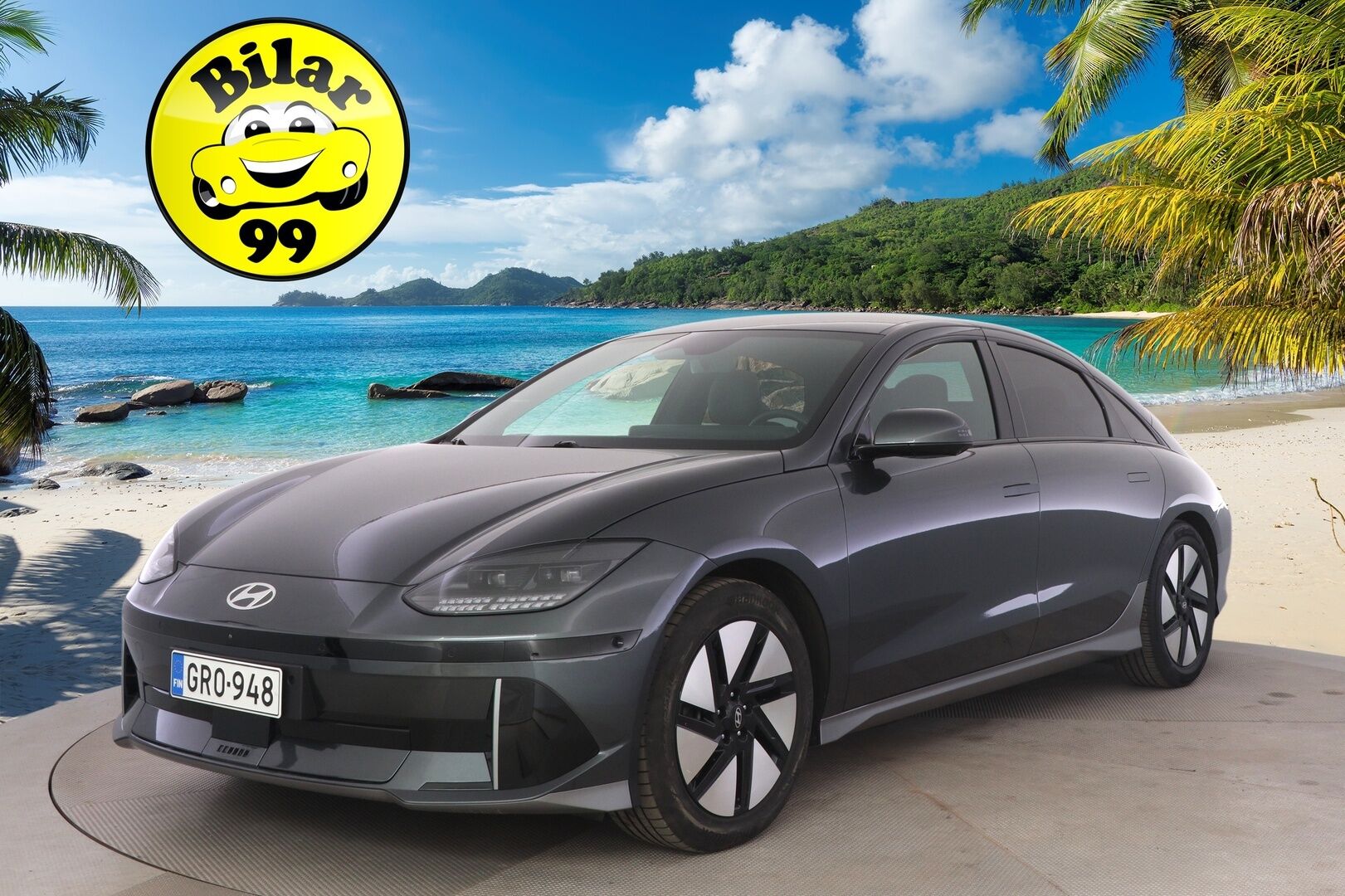 HYUNDAI IONIQ 6 2023 Uniq Elektro 4WD * ACC / ILP / HUD / Sähköpenkit / 360-Kamera / Nahkaverhoiu / Apple&Android * - Merkkihuollettu / Kahdet renkaat - HULLUT AVAJAISHULINAT KORKOTARJOUS 3,29 %