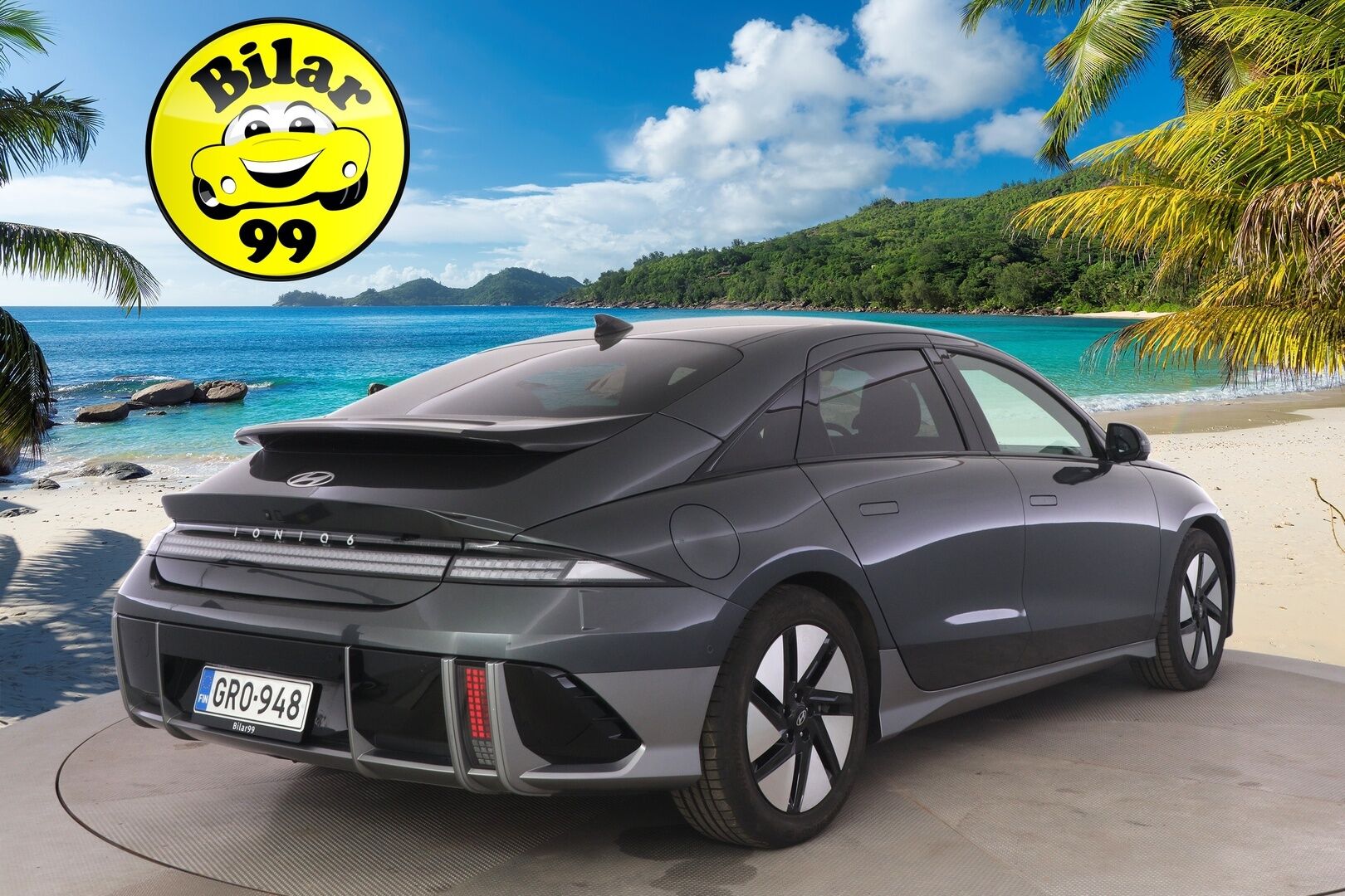 HYUNDAI IONIQ 6 2023 Uniq Elektro 4WD * ACC / ILP / HUD / Sähköpenkit / 360-Kamera / Nahkaverhoiu / Apple&Android * - Merkkihuollettu / Kahdet renkaat - HULLUT AVAJAISHULINAT KORKOTARJOUS 3,29 %