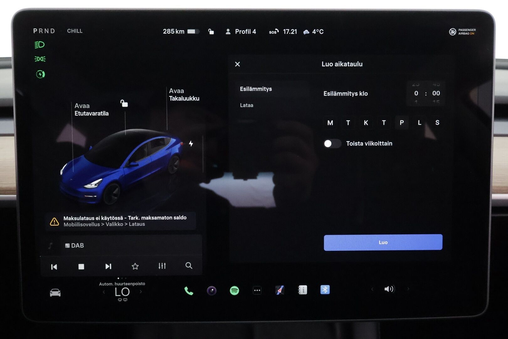 TESLA MODEL 3 2023 Standard Range Plus * ILP / Lasikatto / ACC / Matrix-LED / Muistipenkki / Kaistavahti / Navi * - Akku kuntotarkastettu / P.Kamera