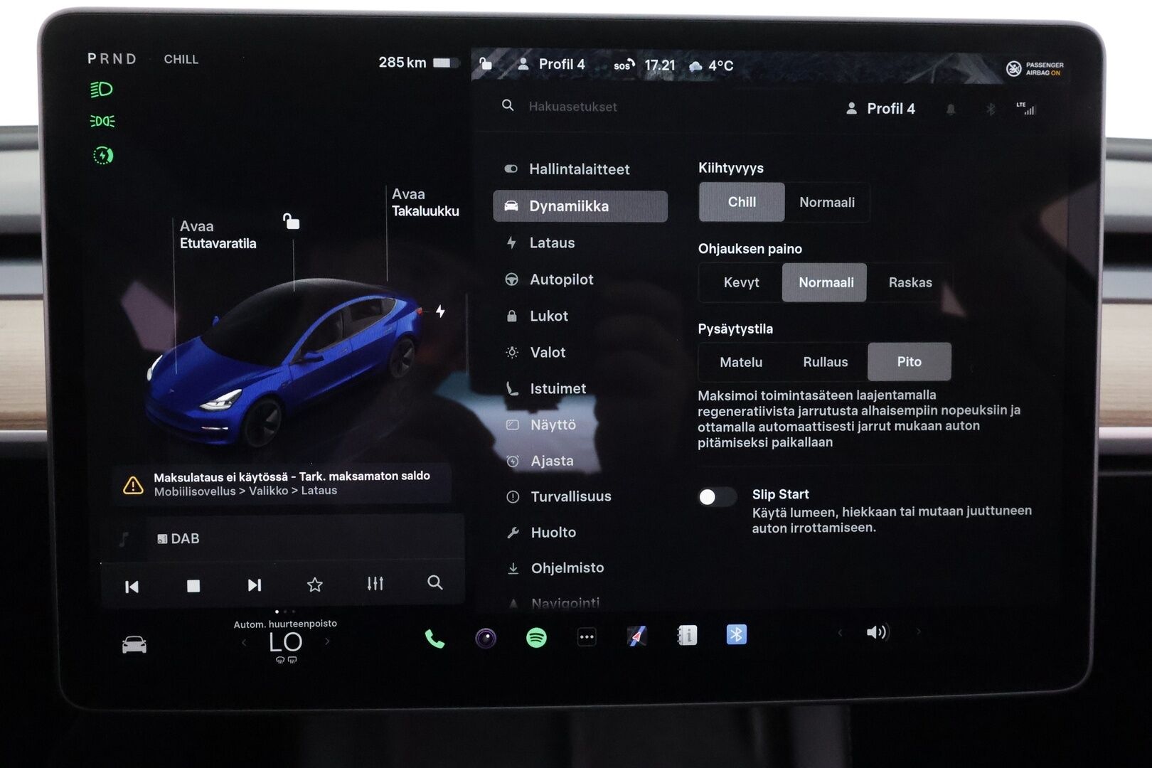 TESLA MODEL 3 2023 Standard Range Plus * ILP / Lasikatto / ACC / Matrix-LED / Muistipenkki / Kaistavahti / Navi * - Akku kuntotarkastettu / P.Kamera