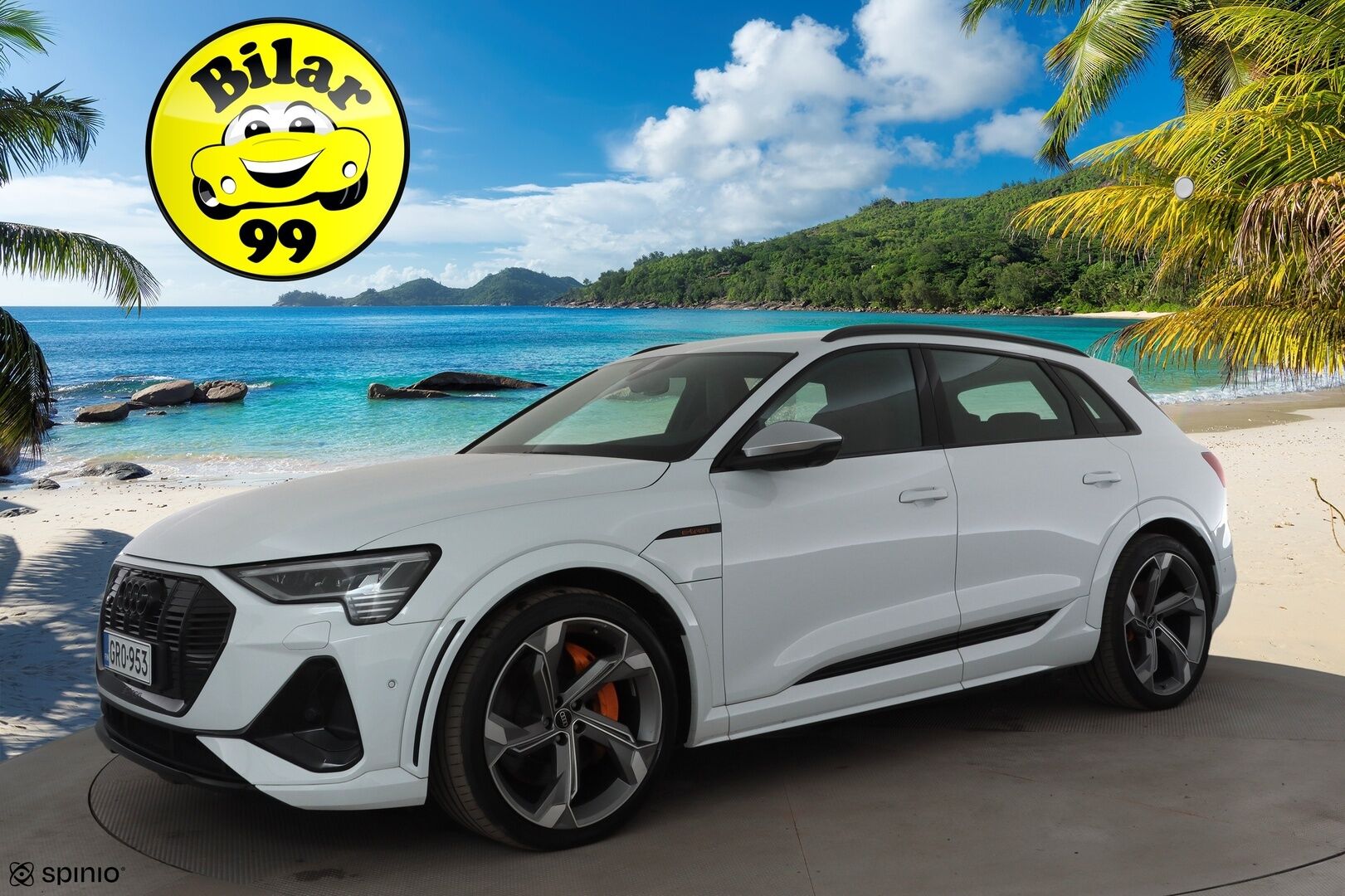 AUDI E-TRON 2022 S Quattro 370 kW * ACC / HUD / 360° / Matrix LED / Muistipenkki / B&O / Ilma-alusta / KeylessGo / Navi / Ratinlämmitin * - Akku kuntotarkastettu SoH 96,7% / Kahdet renkaat aluvanteilla / Merkkihuollettu / Huippuvarusteet