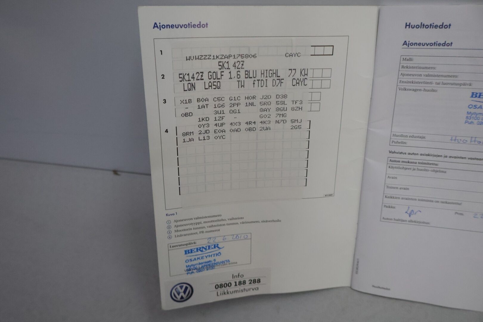 Volkswagen Golf 2010 Highline 1,6 TDI 77 kW (105 hv) BlueMotion Technology DSG-automaatt * YritysOutlet - Myydään vain yrityksille *