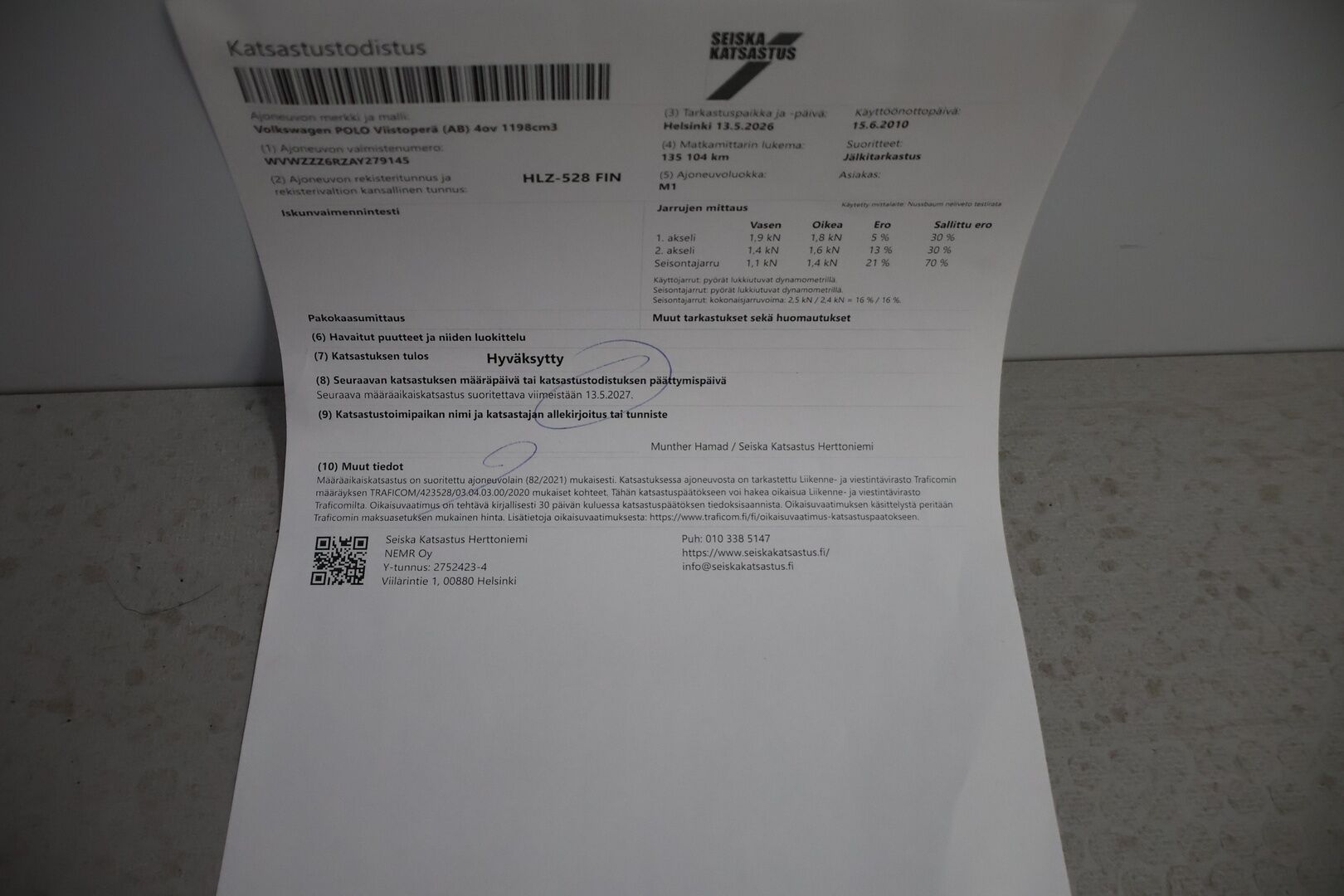 Volkswagen Polo 2010 Trendline 1,2 51 kW (70 hv) 2-ovinen - Myydään vain yrityksille - | Lohko | Ketju vaihdettu | Juuri katsastettu | Huoltokirja |