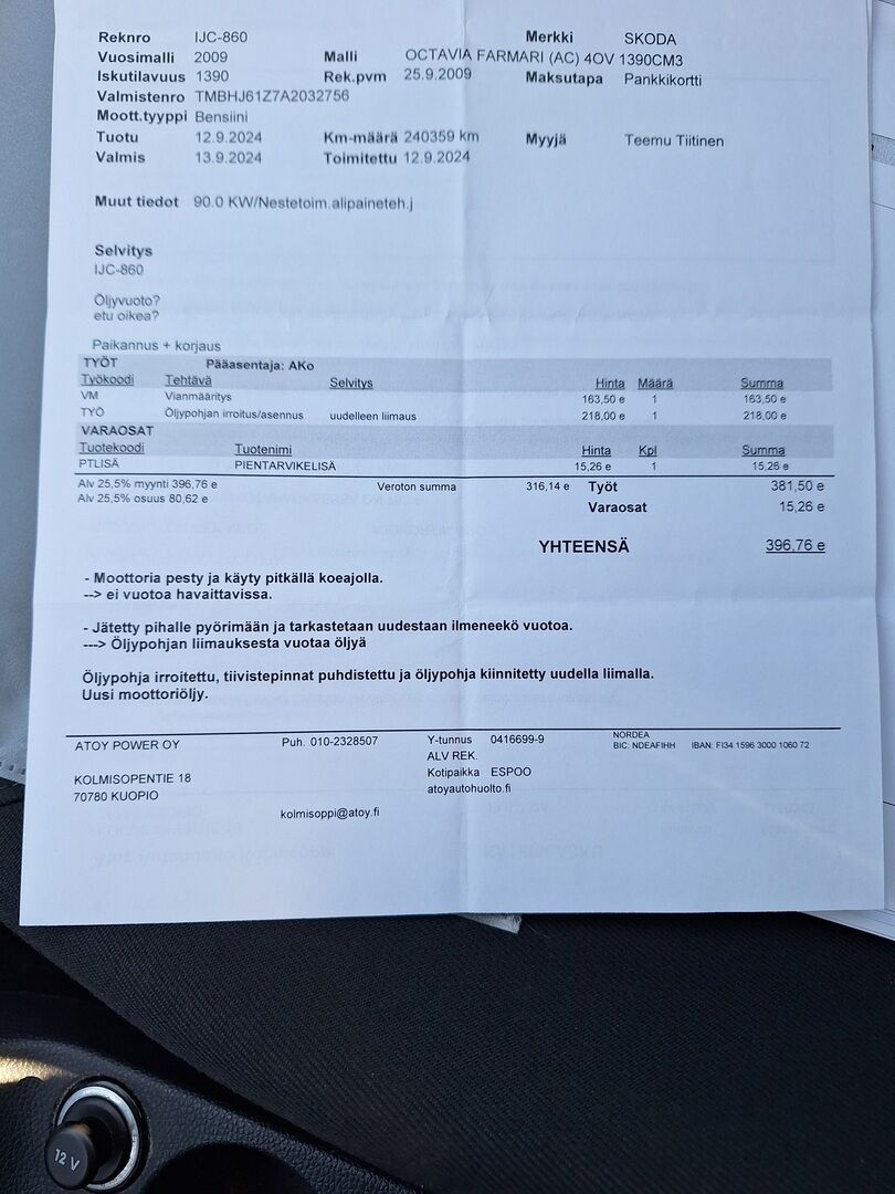 Skoda Octavia 2010 Combi 1,4 TSI Ambiente - YritysOutlet - Myydään vain yrityksille *Vakkari / Koukku / Ilmastointi / Kahdet renkaat* - – Tämä auto myydään YritysOutlet -valikoimasta vain yritykselle*