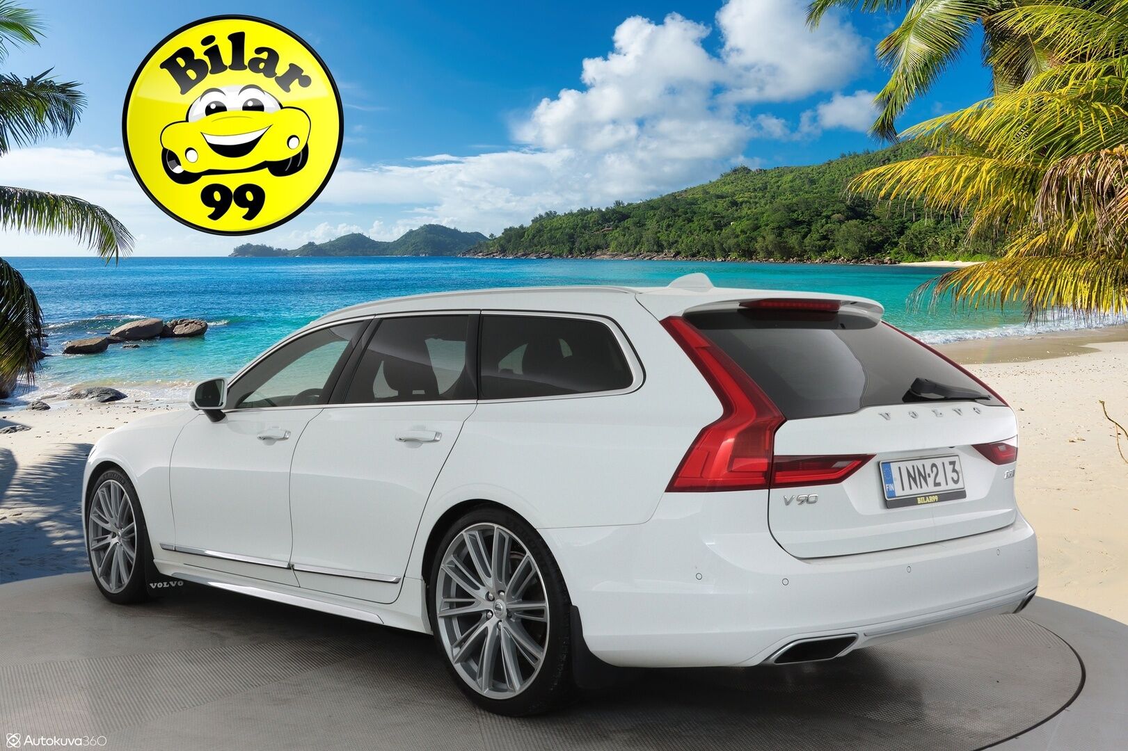 Volvo V90 2017 D5 AWD Inscription * Panorama / B&W / HUD / 360° Kamera / Adapt.Vakkari / Full-LED / Ilmastoidut Sporttinahat Muistilla * - 3,99 % KORKOTARJOUS TÄHÄN AUTOON - Suomi-auto / 2x Renkaat