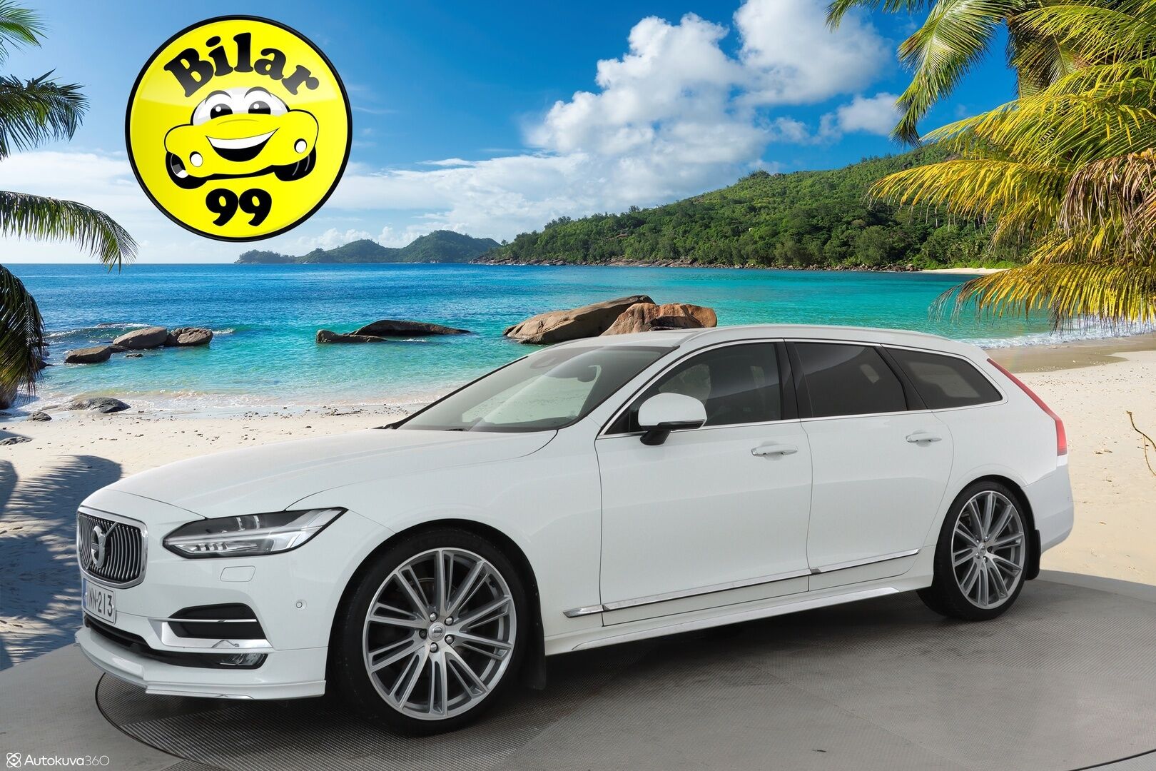 Volvo V90 2017 D5 AWD Inscription * Panorama / B&W / HUD / 360° Kamera / Adapt.Vakkari / Full-LED / Ilmastoidut Sporttinahat Muistilla * - 3,99 % KORKOTARJOUS TÄHÄN AUTOON - Suomi-auto / 2x Renkaat