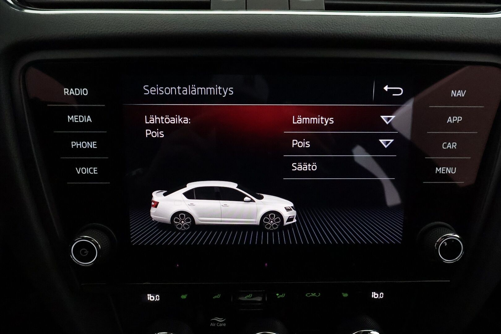 Skoda Octavia 2019 2,0 TSI RS BusinessLine DSG **Webasto / ACC / LED-valot / P.Kamera / Navi / Kaistavahti / Digimittaristo /  Keyless** - Suomi-auto / Kahdet Renkaat / Merkkihuollettu!