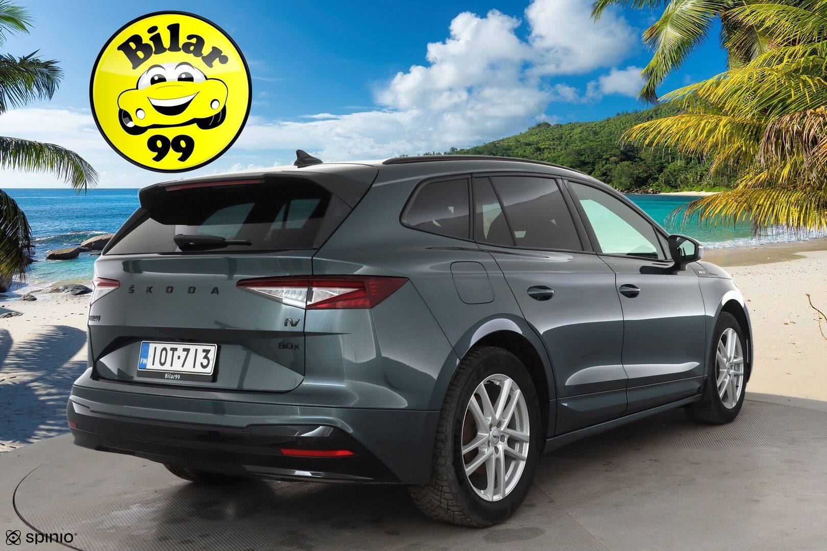 Skoda Enyaq 2022 80x 4x4 SportLine iV * ILP / HUD / 360 / ACC / Matrix-LED / Muistipenkki / Keyless / A&A * - 1-om Suomi-auto / Kahdet renkaat aluvanteilla / Merkkihuollot