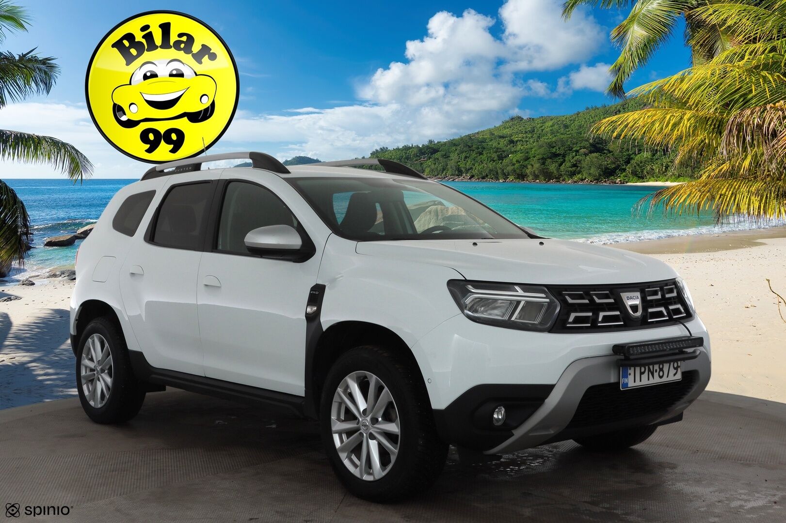 Dacia Duster 2022 Blue dCi 115 4x4 Prestige * Vakkari / P.kamera / LED-lisä / Koukku / Navi / Apple&Android * - Suomi-auto / Kahdet renkaat aluvanteilla / Merkkihuollettu